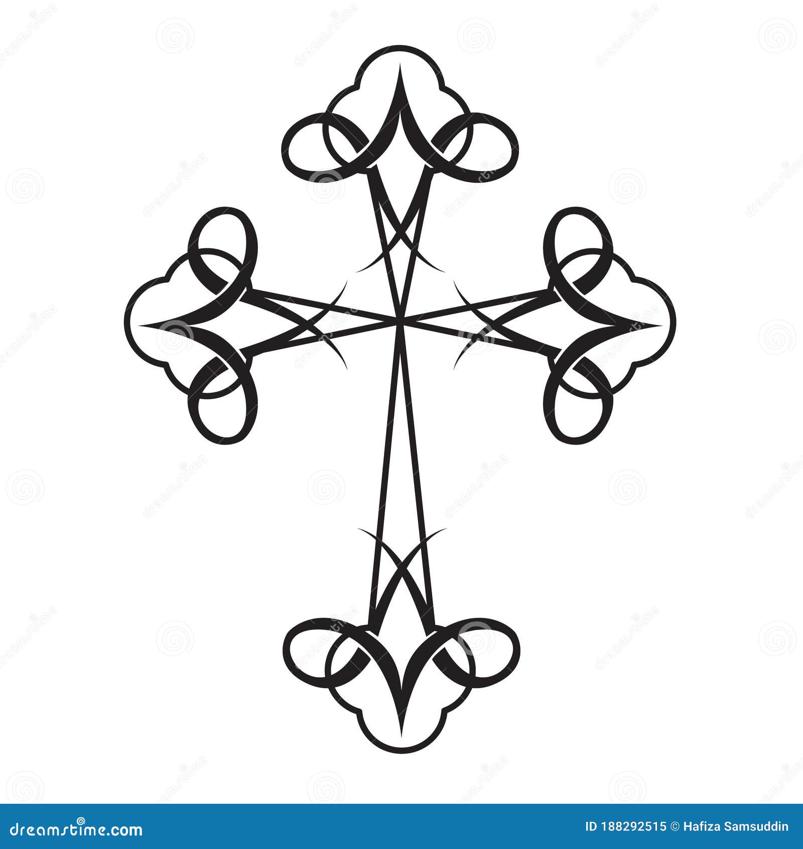 Tribal Cross Tattoo. Vector Illustration Decorative Design Stock Vector - Illustration of ornate, symbols: 188292515