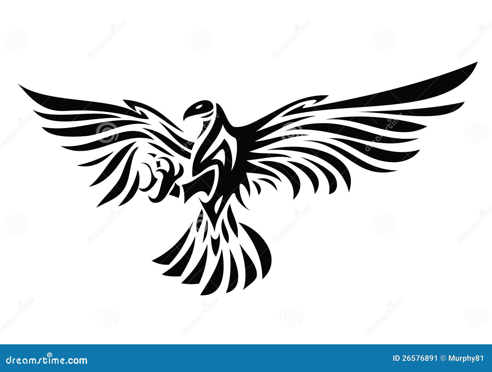 Tribal eagle tattoo stock vector. Illustration of independence - 26576891