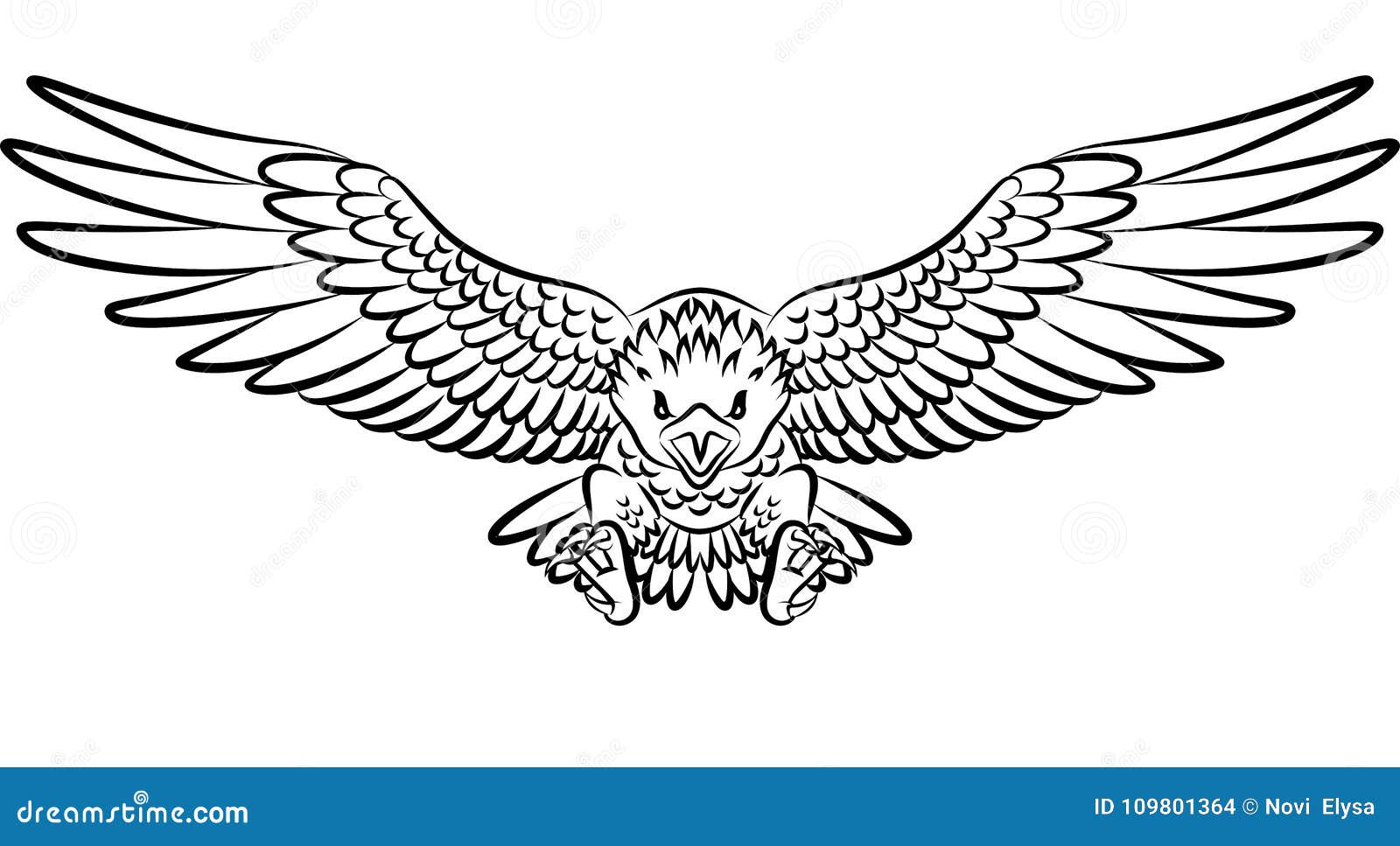 Premium Vector  Hand drawn eagle tribal tattoo black and white illustration