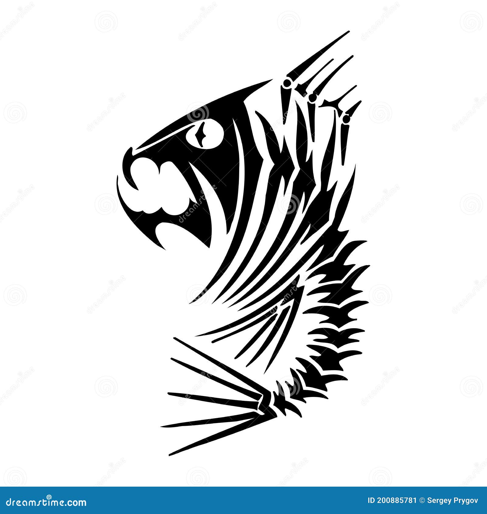 Tribal Fish - Sea Monster SVG Digital Download - Tribal, Tattoo Cricut,  Cameo, Silhouette - Vector, Clipart, Decals Stock Vector - Illustration of  monsters, creature: 200885781