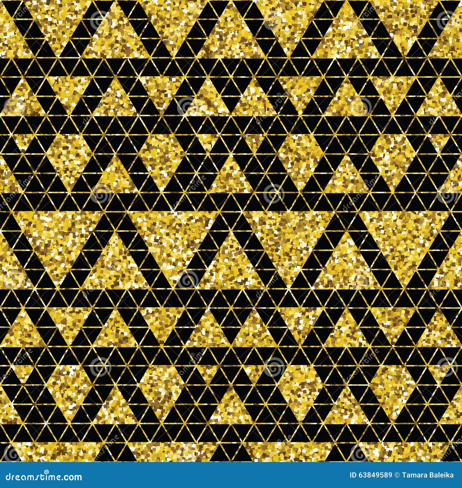 Tribal Glitter Golden Seamless Pattern. Stock Vector - Illustration of ...