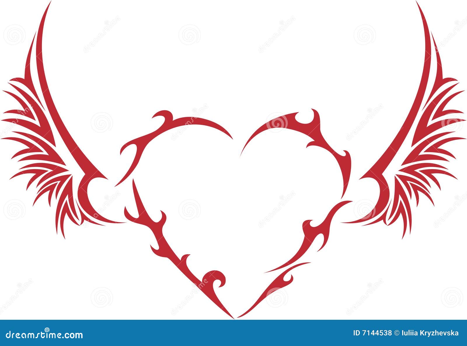 Tribal Heart With Wings