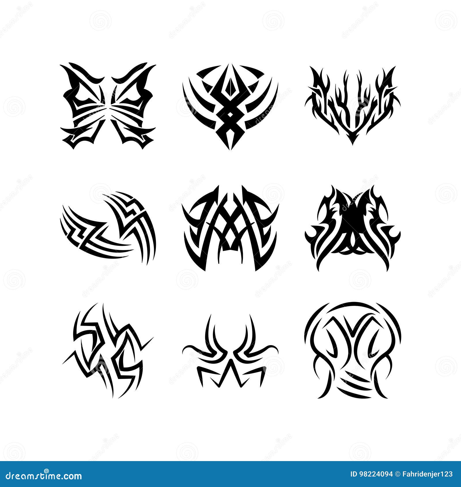 Tribal Icons that Can Be Used As Symbols and Tattoos Stock Illustration ...