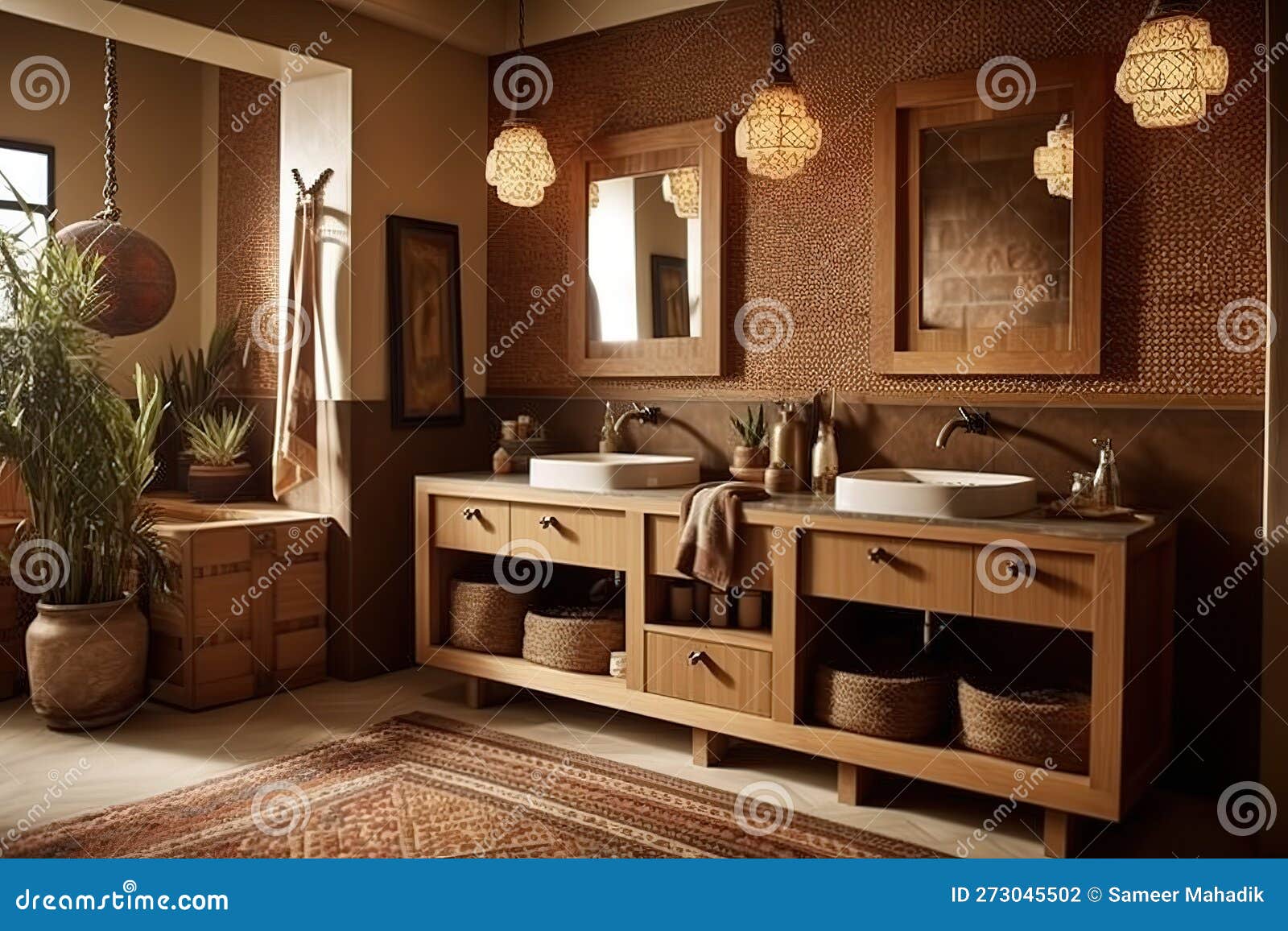 Tribal Inspired Bathroom Design a Bathroom with a Tribal Inspired Design, Using Natural