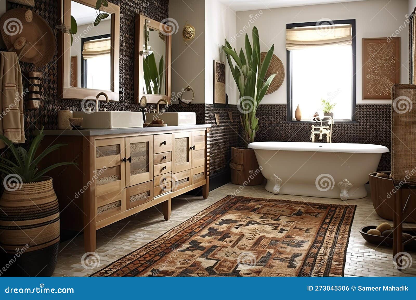 Tribal Inspired Bathroom Design a Bathroom with a Tribal Inspired Design, Using Natural