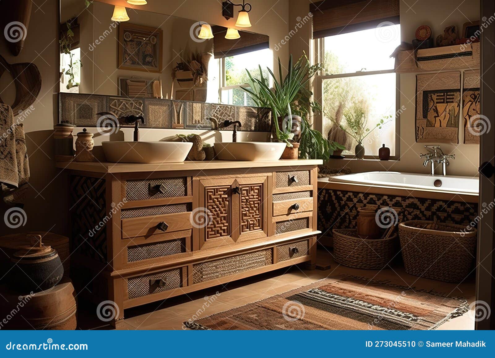 Tribal Inspired Bathroom Design a Bathroom with a Tribal Inspired Design, Using Natural