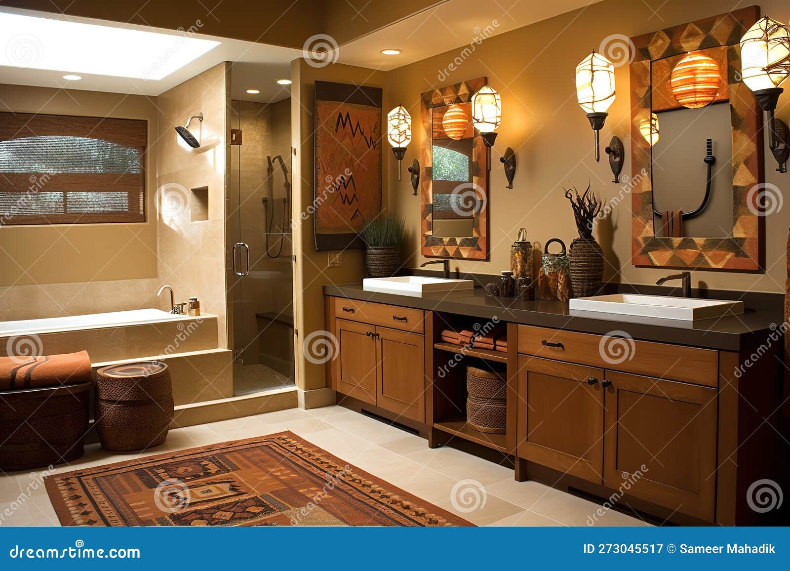 Tribal Inspired Bathroom Design a Bathroom with a Tribal Inspired Design, Using Natural