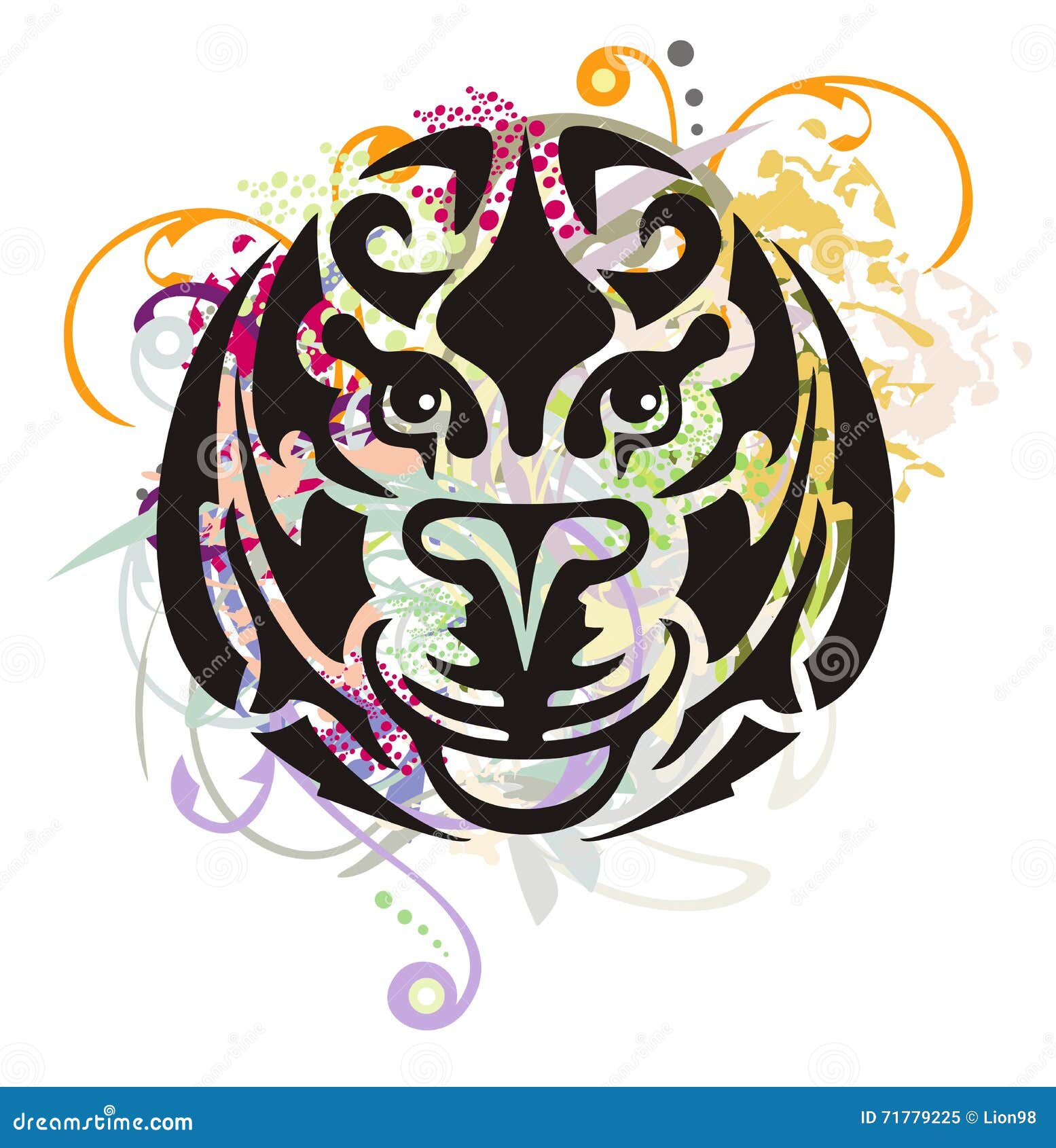 Tribal koala head splashes stock vector. Illustration of ornate - 71779225