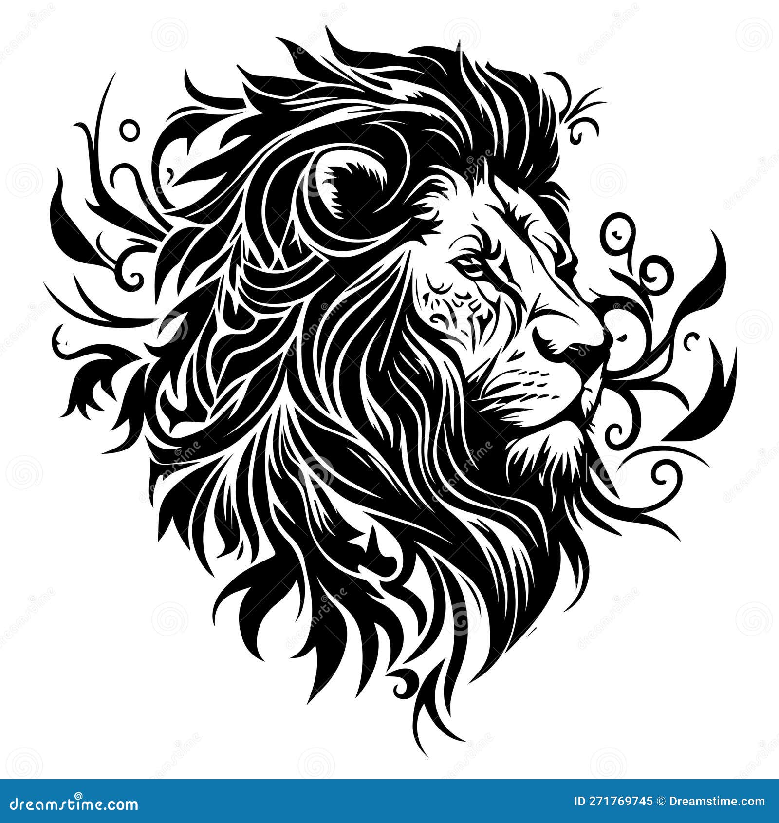 Amazon.com: LA DECAL Tribal Lion Head Tattoo art Nice Silhouette #2 laptop  car truck 6