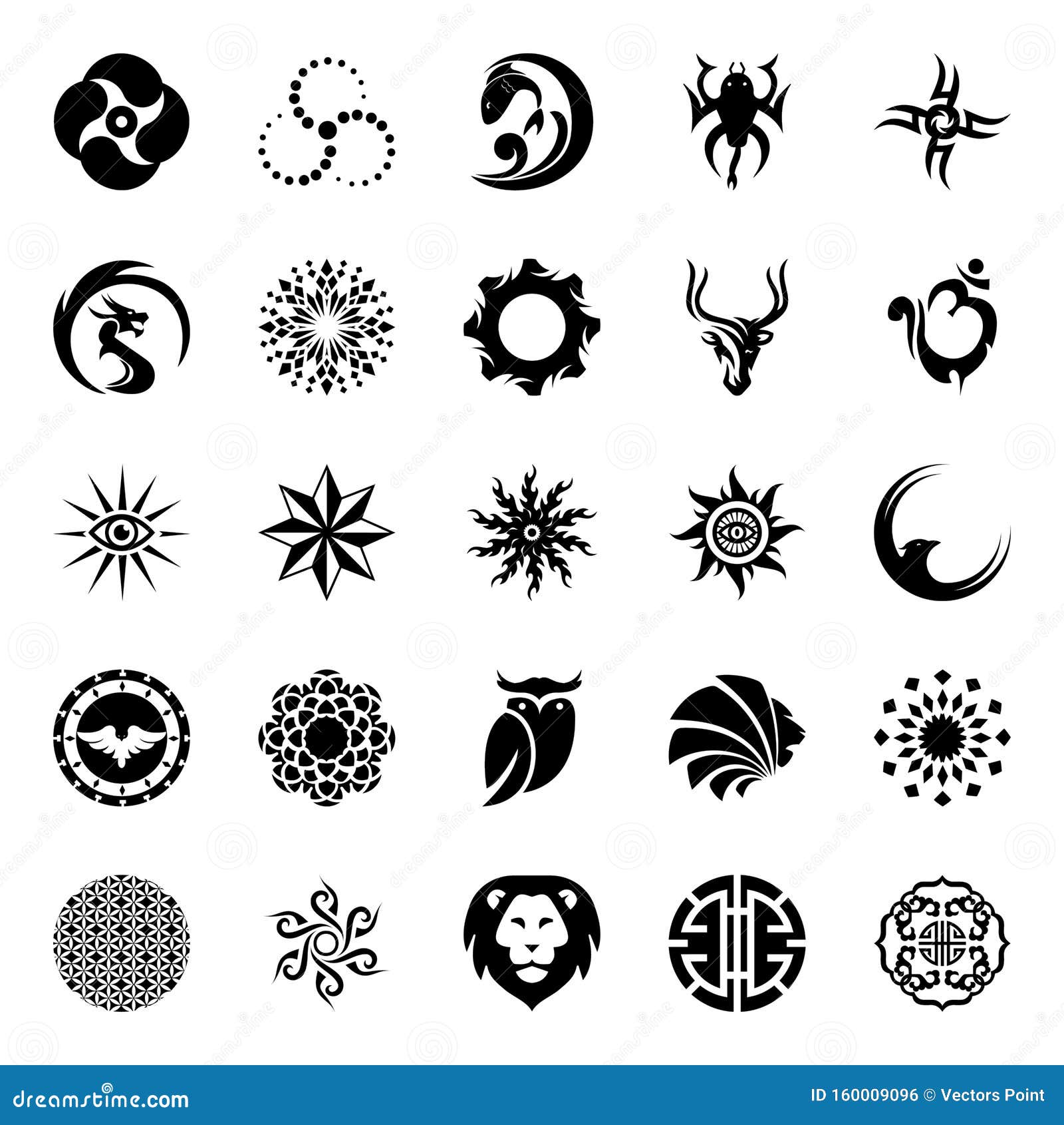 Tribal Mandala Tattoos Solid Vectors Stock Vector - Illustration of symbol,  compass: 160009096