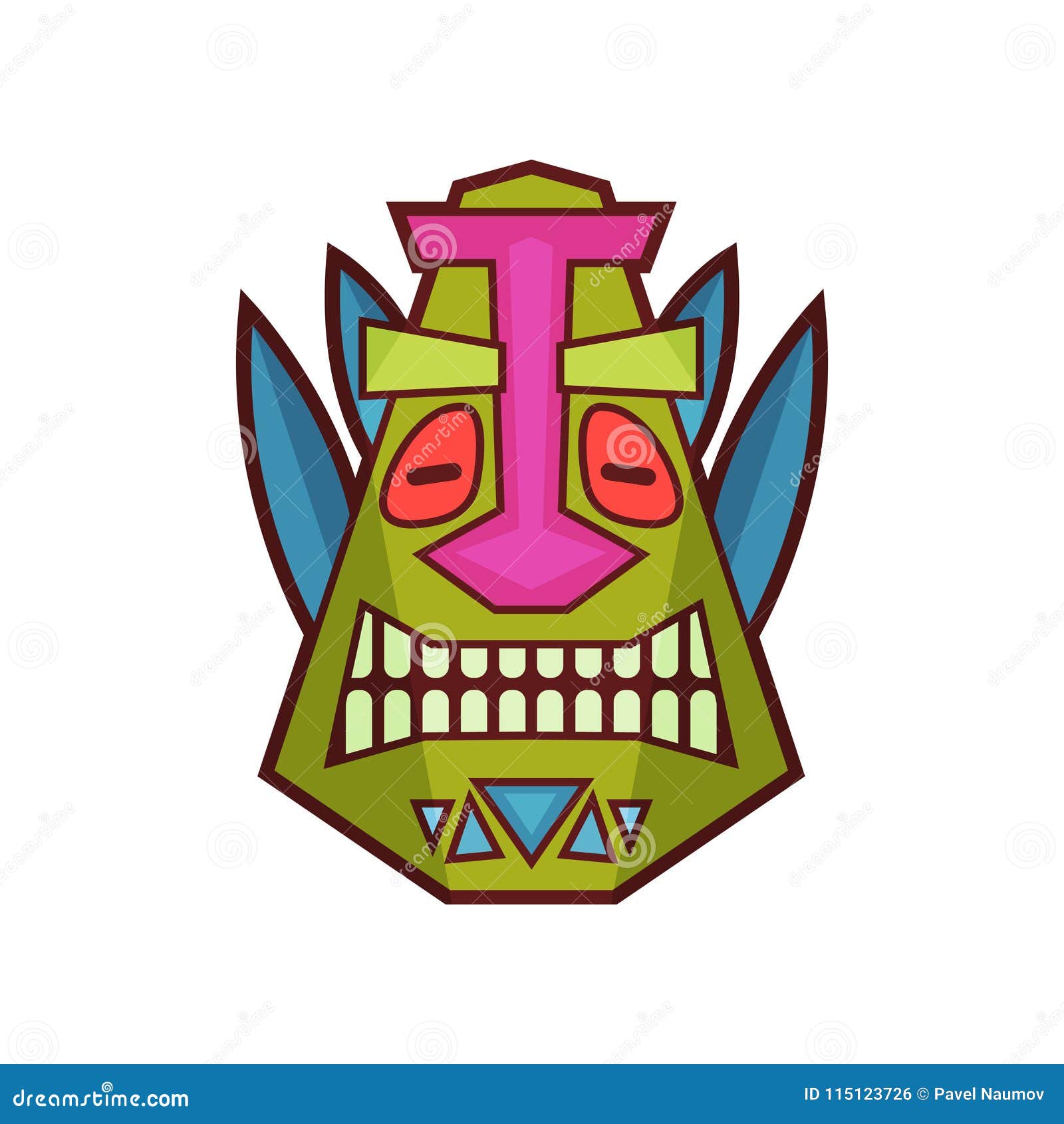 Tribal Mask, Colorful African Face Masque Vector Illustration on a ...