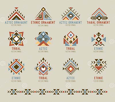 Tribal native pattern set stock vector. Illustration of decor - 96301831