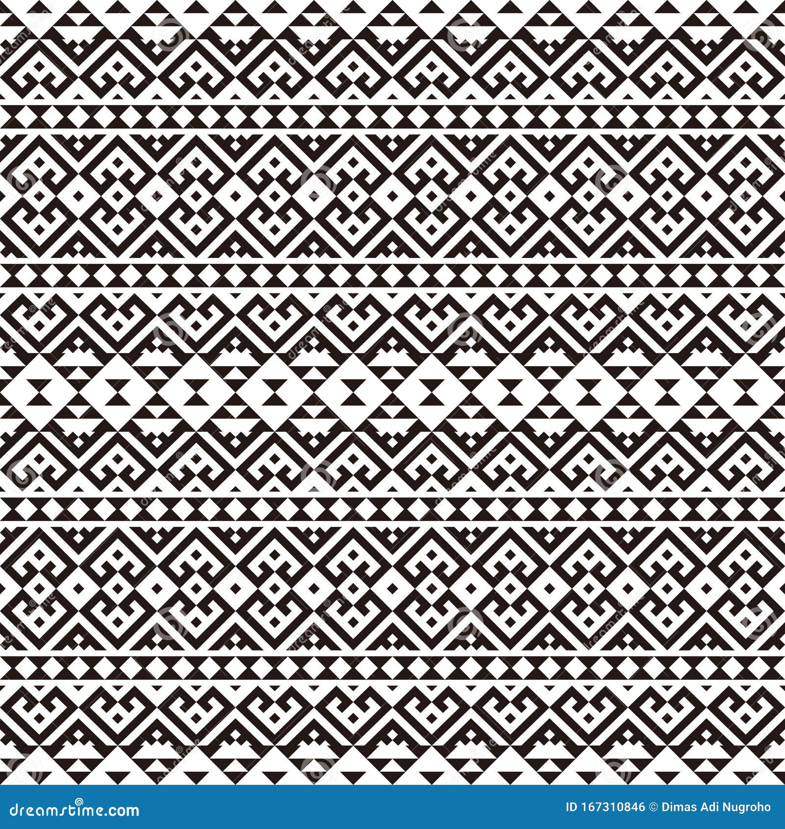 Tribal Pattern Vector Black White Color Stock Vector - Illustration of ...