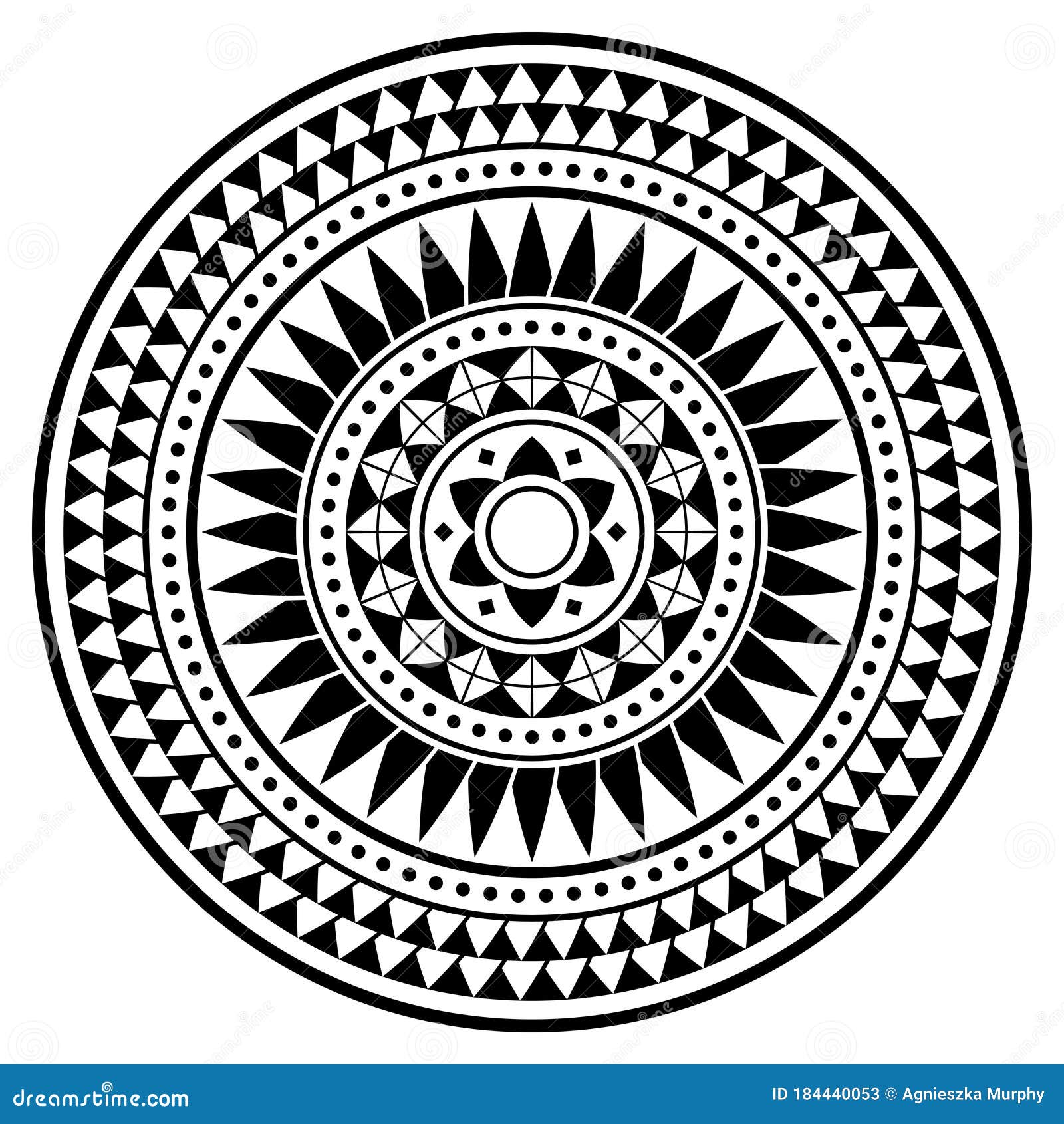 Tribal Polynesian Mandala Vector Design, Geometric Hawaiian Tattoo ...