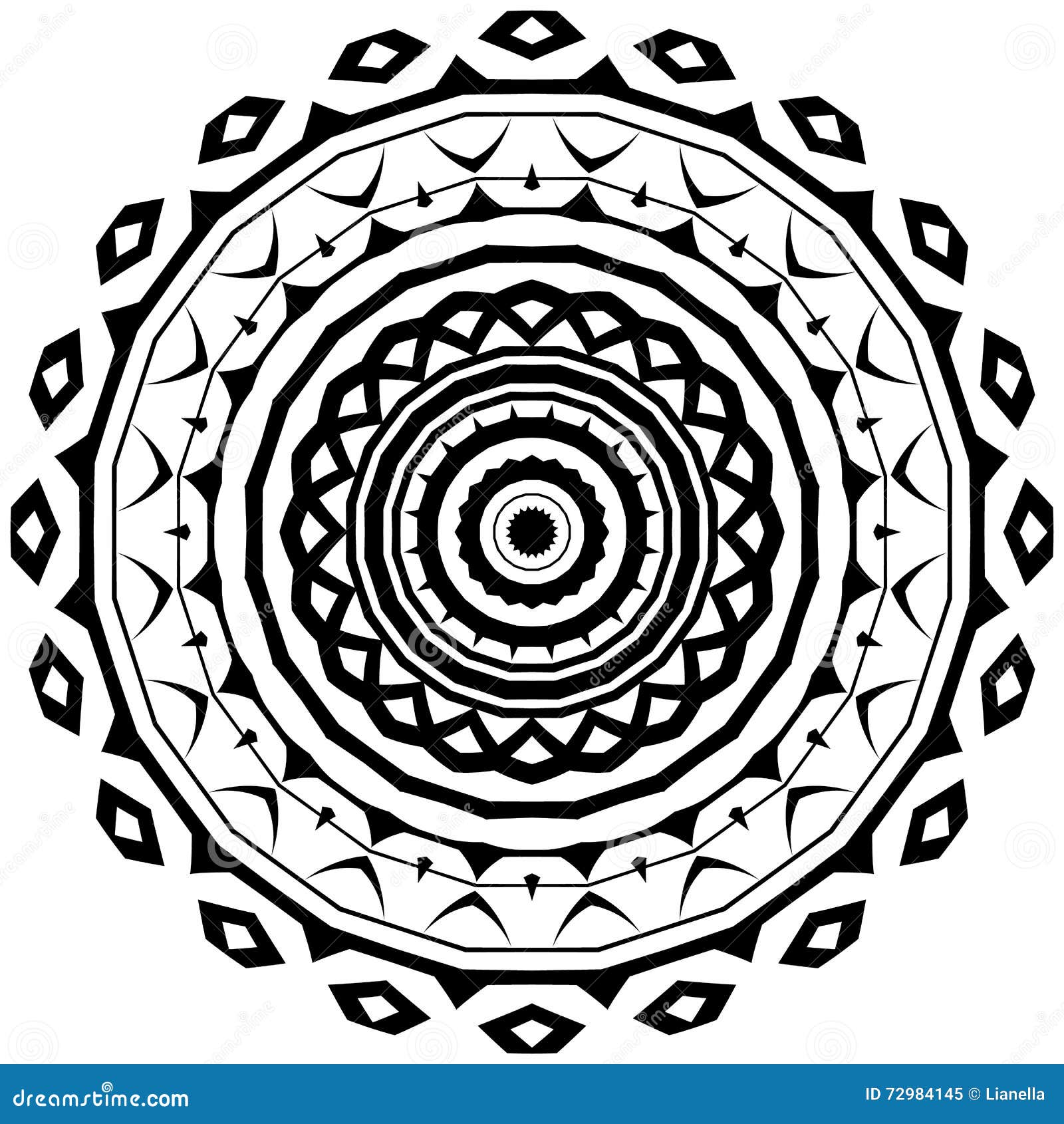 Tribal Round Ornament with Decorative Elements Stock Vector ...