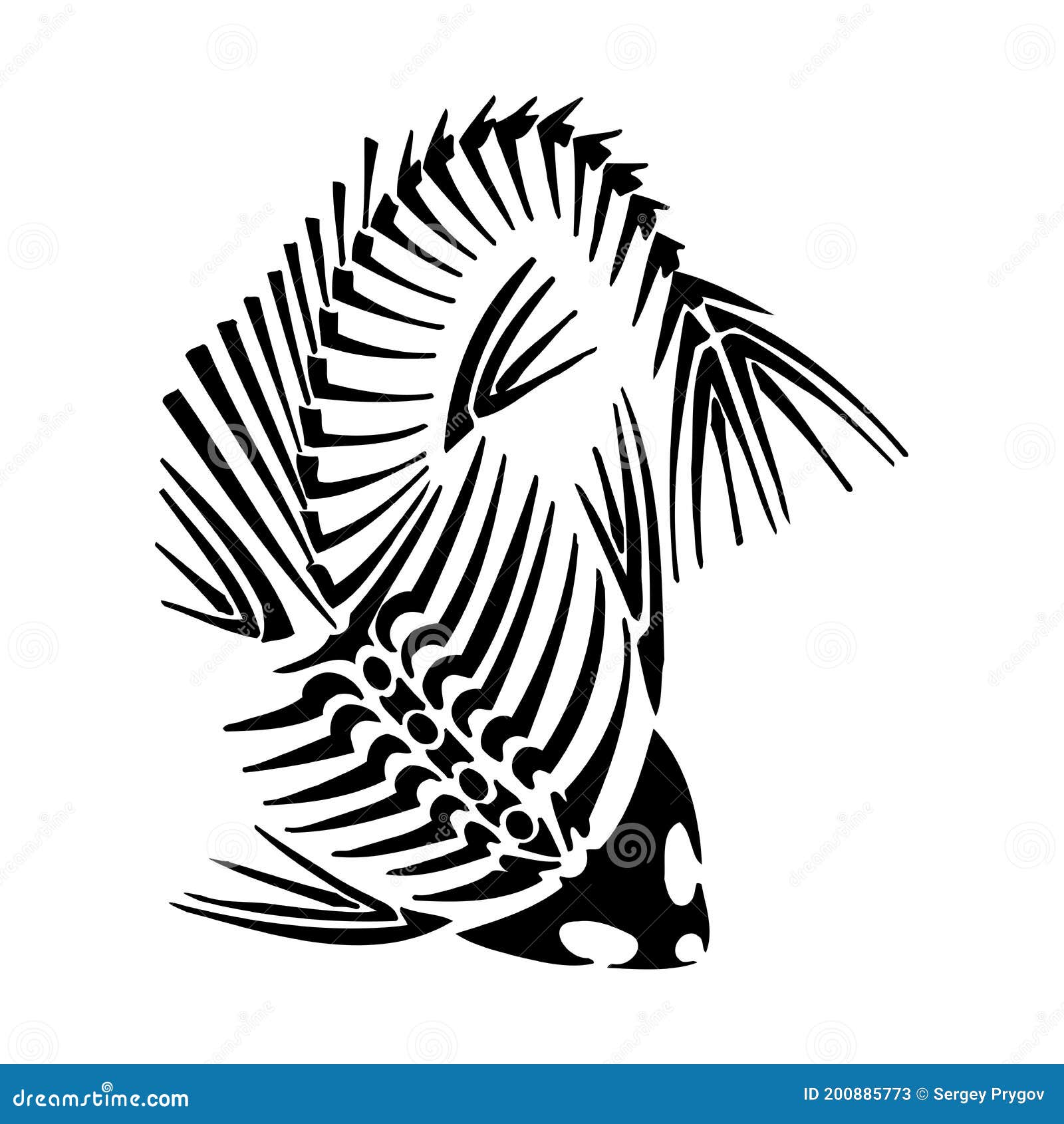 Tribal fish - sea monster svg digital download Vector Image