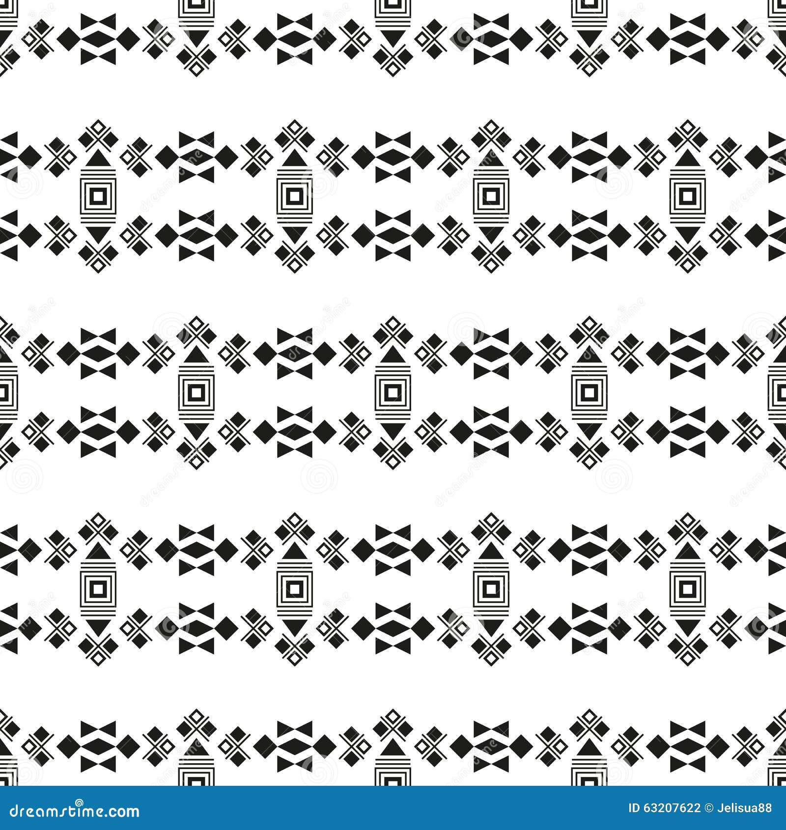 Tribal Seamless Geometric Pattern Stock Vector - Illustration of ...