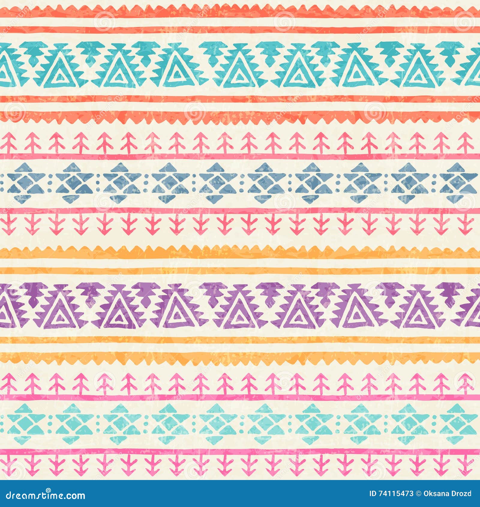 tribal seamless pattern with archaic geometric ornament
