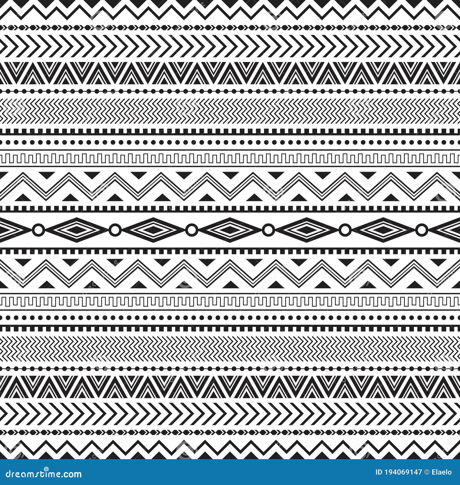 Tribal Seamless Pattern Geometric Seamless Stock Vector - Illustration ...