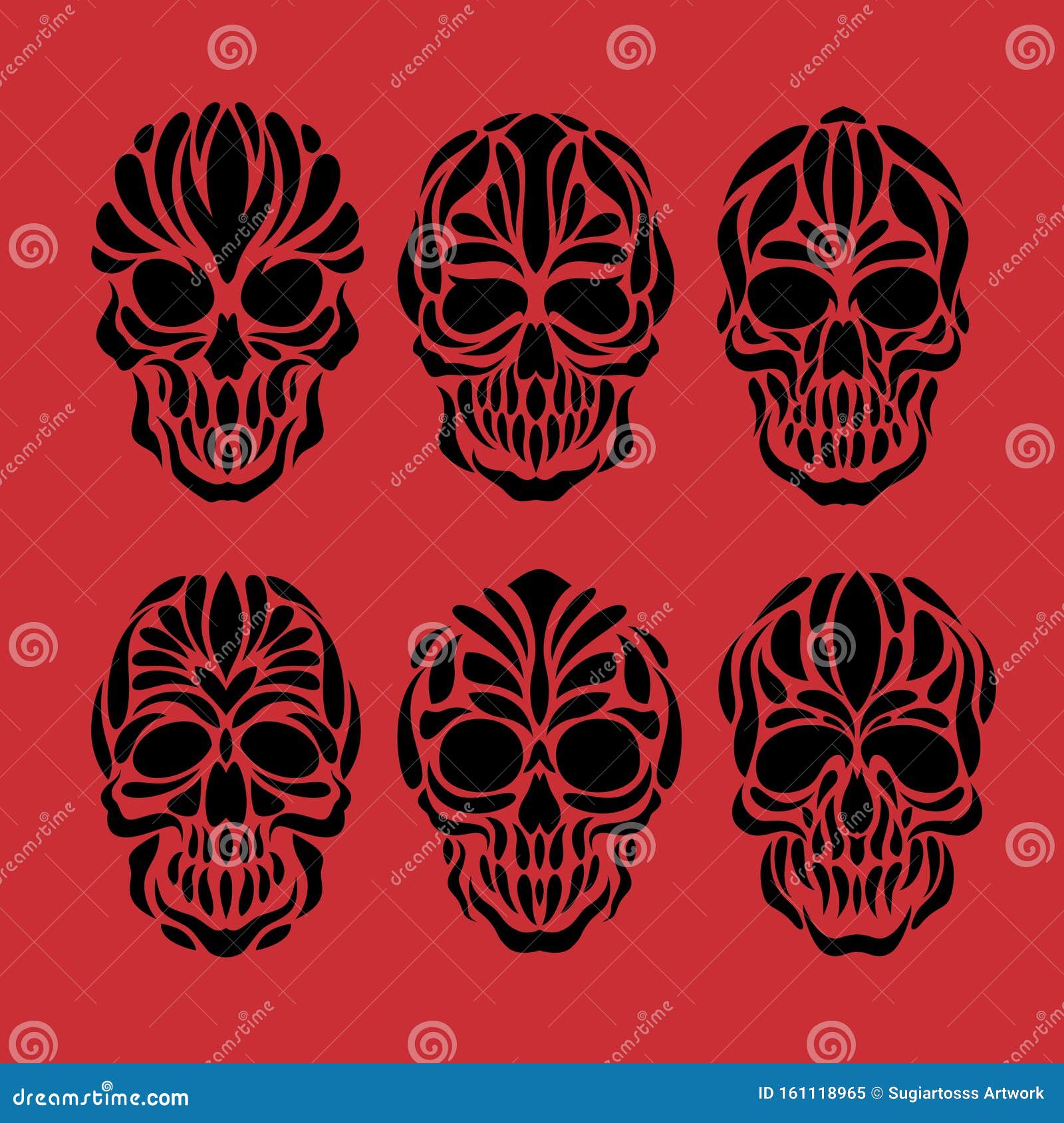 Tribal Skull Tattoo Design Stock Vector Illustration Of Logo 161118965