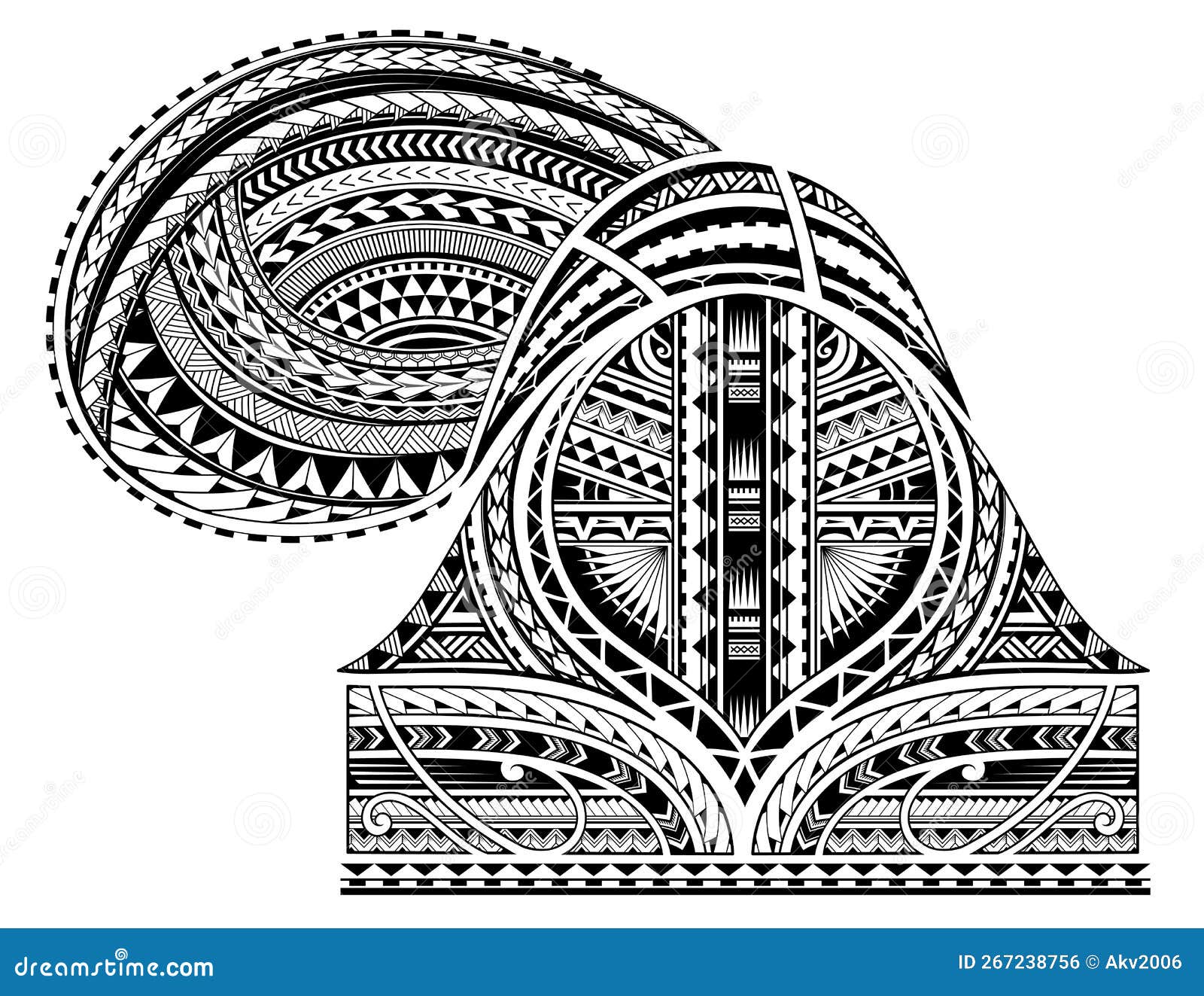 Tribal Sleeve Tattoo Design Stock Vector - Illustration of maori, chest: 267238756