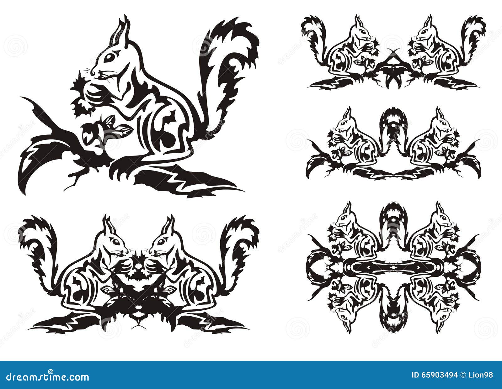 Tribal squirrel symbols stock vector Illustration of Tribal squirrel symbols stock vector Illustration of