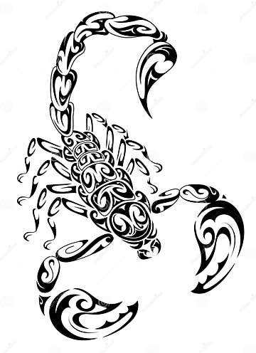 Tribal Style Scorpion Drawing Stock Vector - Illustration of drawing ...