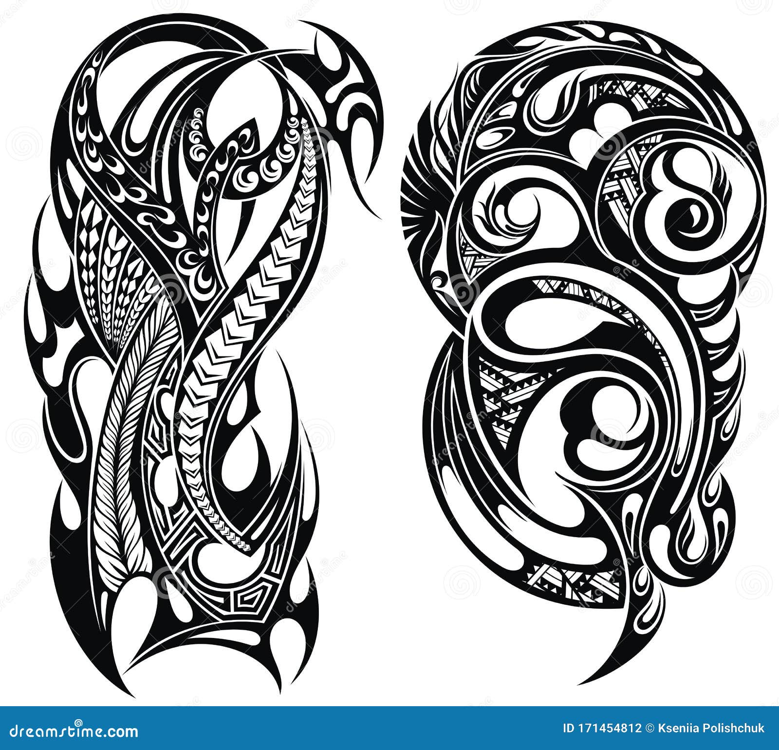 Tribal Tattoo Design Elements  for Print and Poster. Stock  Vector - Illustration of decor, collection: 171454812