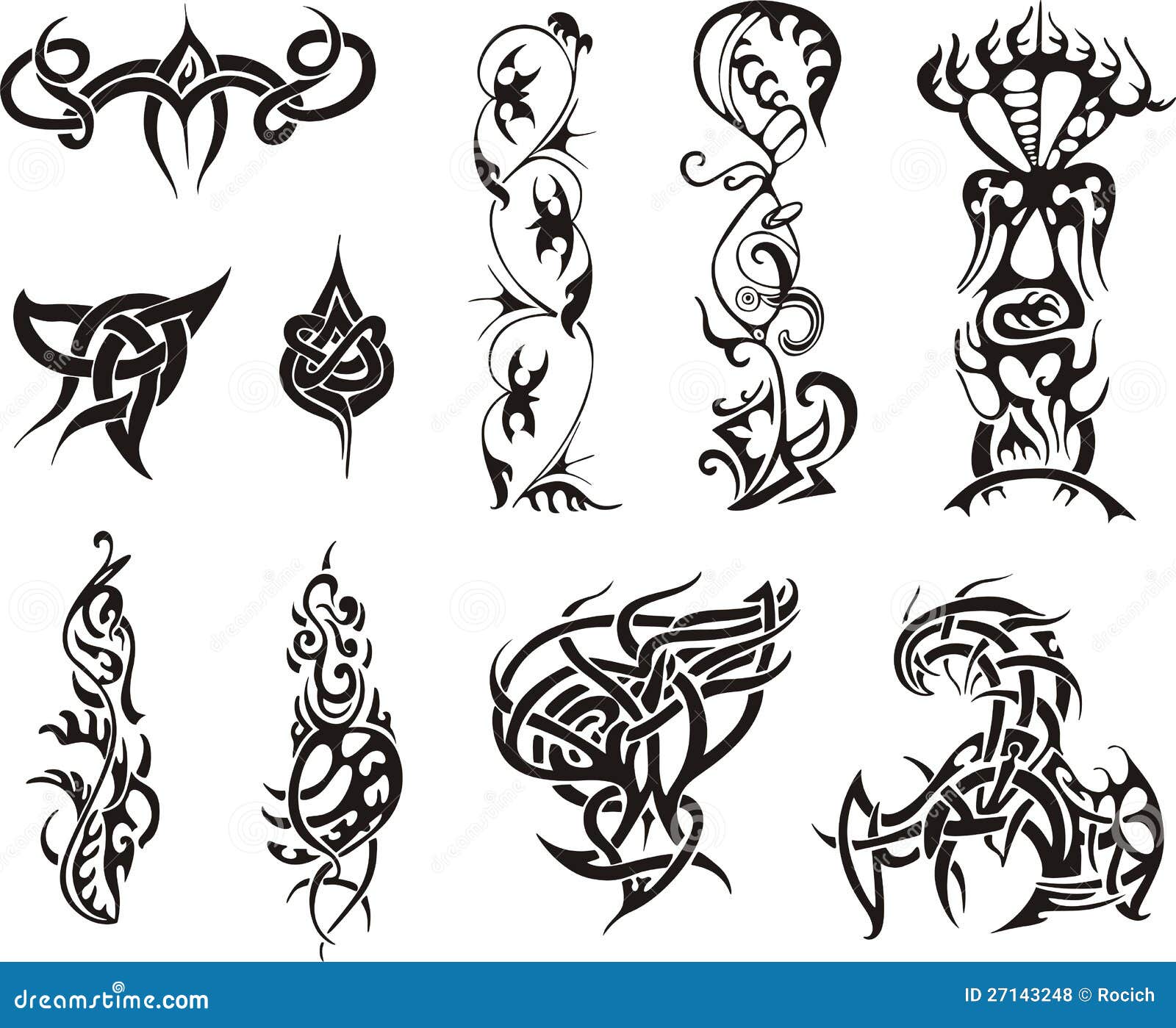 Tribal Tattoo Designs Royalty Free Stock Photos - Image: 27143248