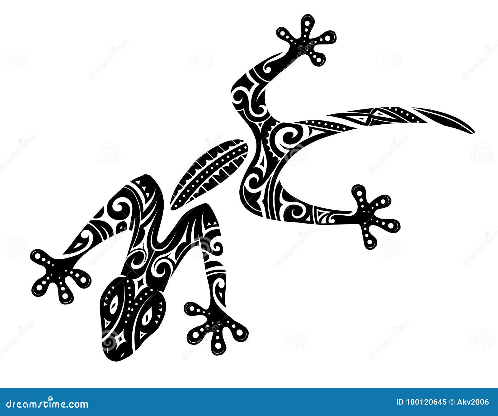 Tattoo Style Tribal Lizard l design iron on transfer 