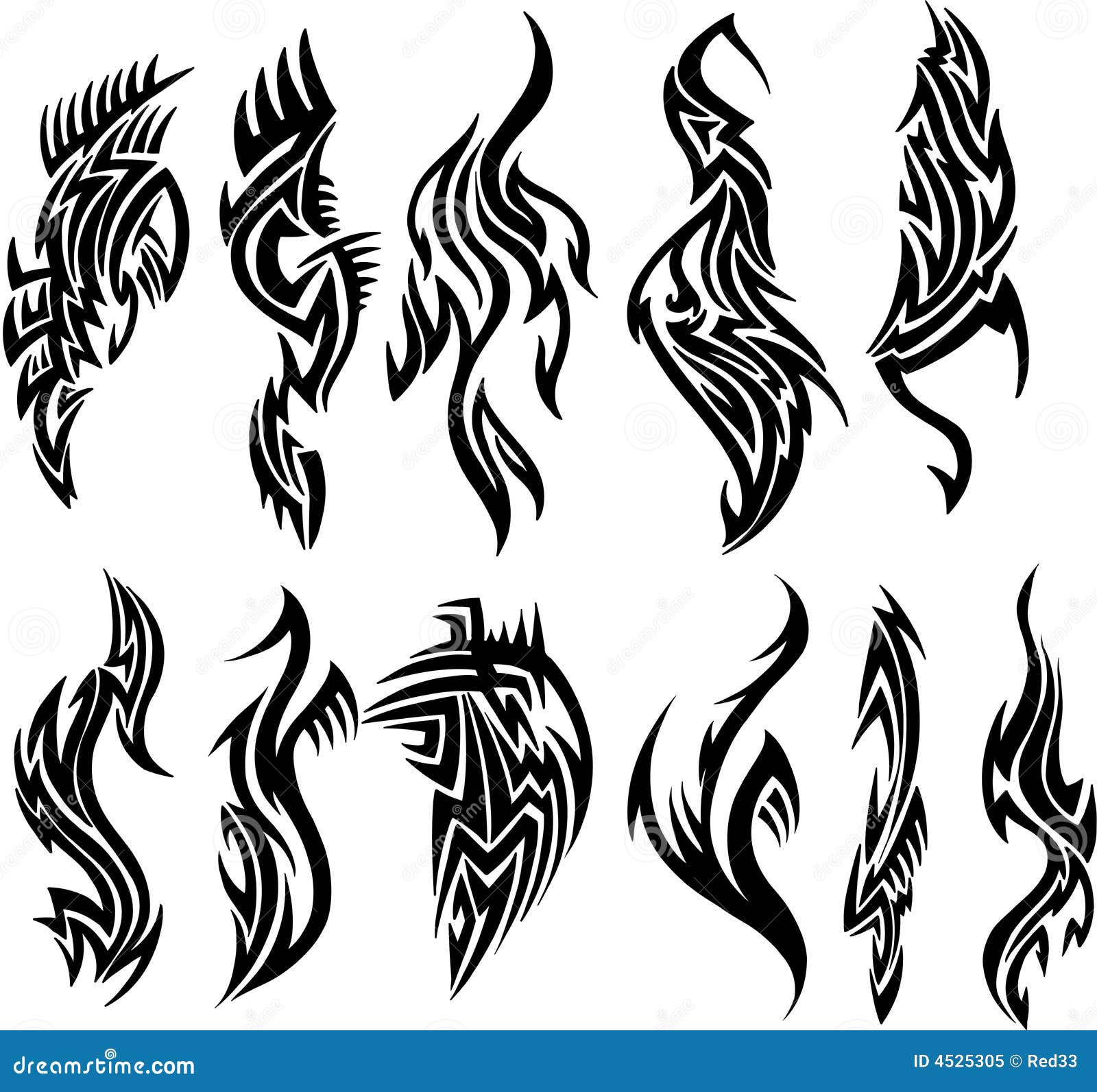 Tribal tattoo Set of nine abstract tribal tattoo designs  CanStock