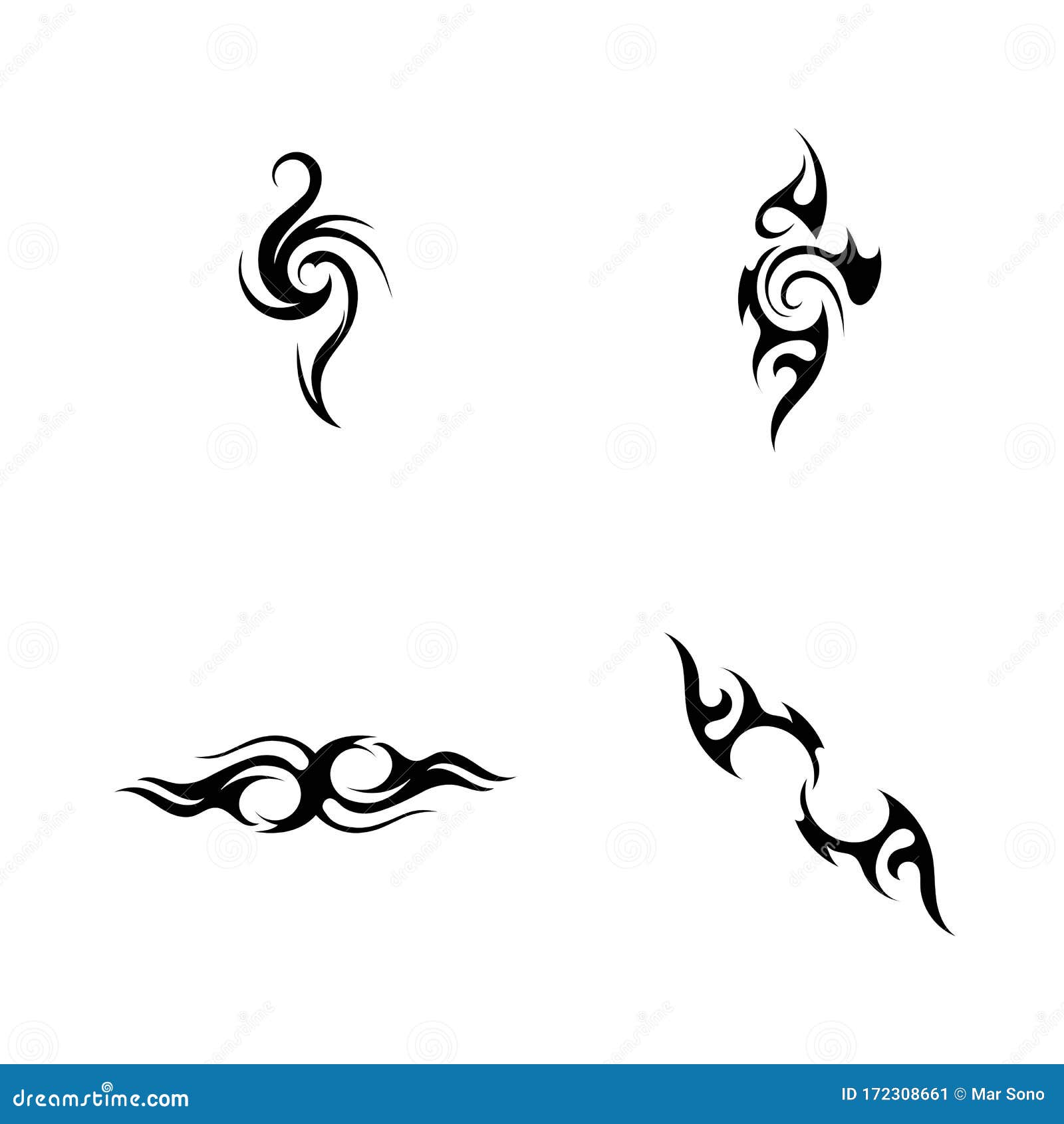 Tribal Tattoos. Art Tribal Tattoo Stock Vector - Illustration of maori,  icon: 172308661