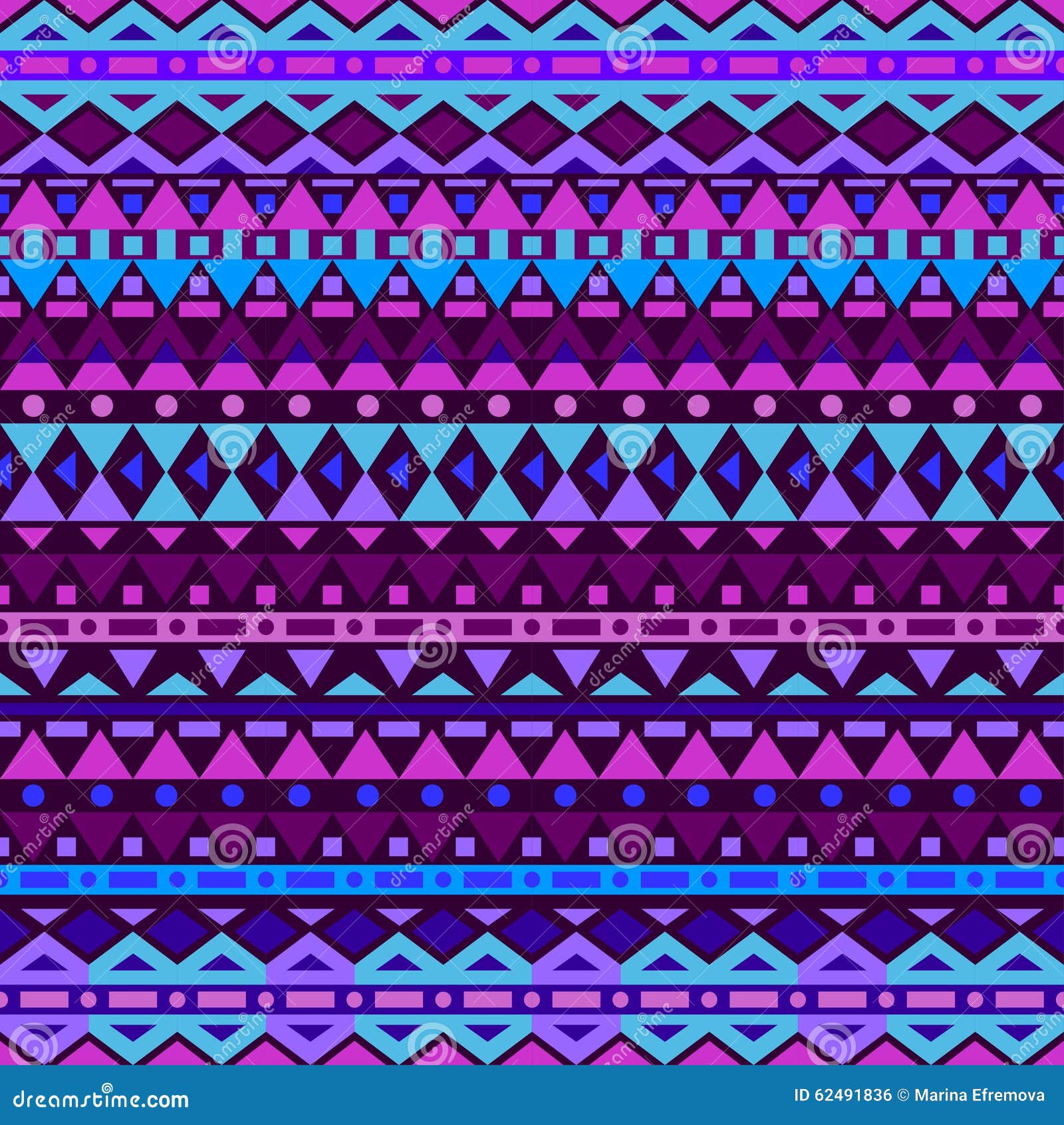 Tribal Vector Seamless Pattern. Stock Vector - Illustration of stripe ...