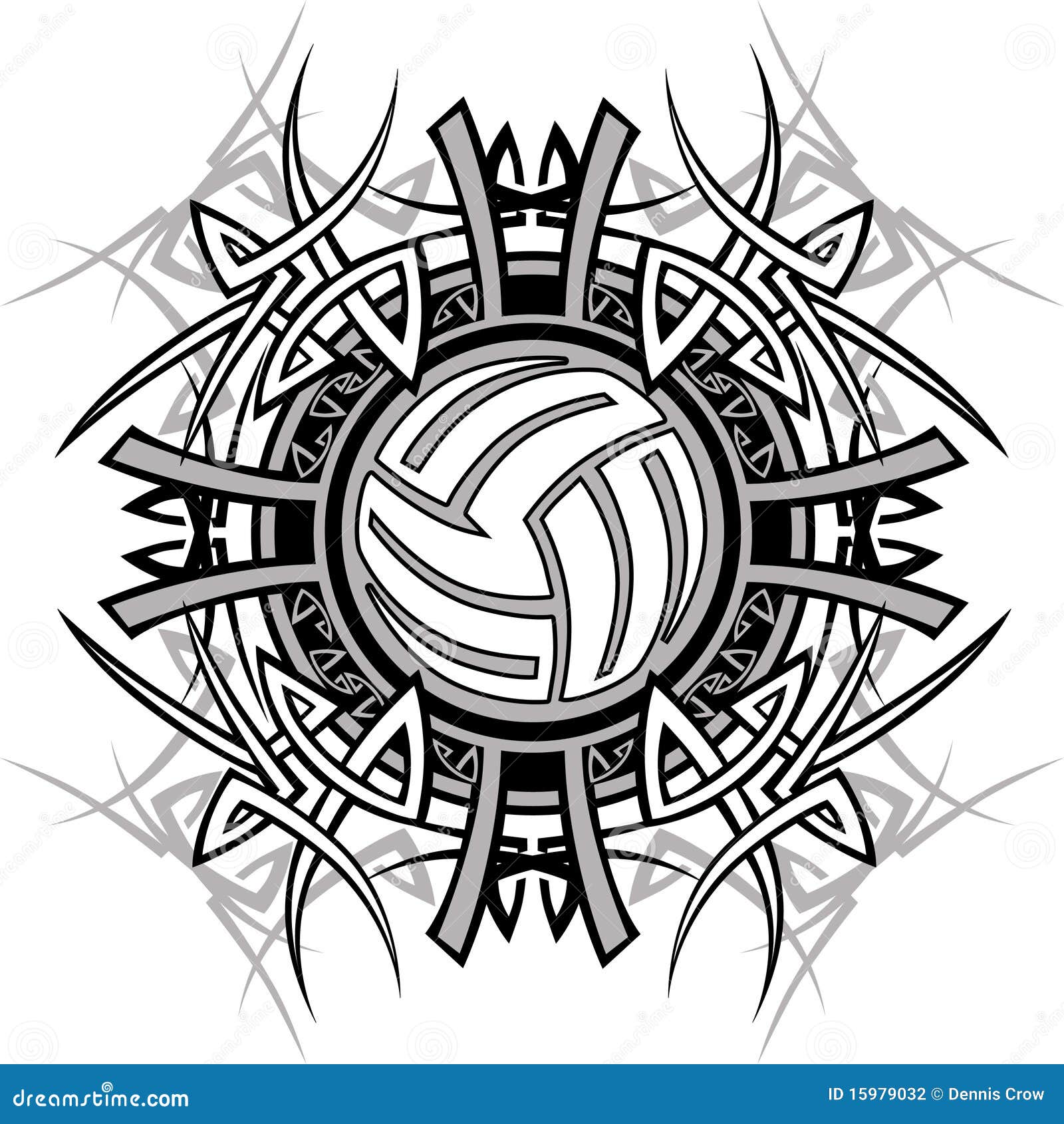 Tribal Basketball Design - Vector Clipart Tribal Design