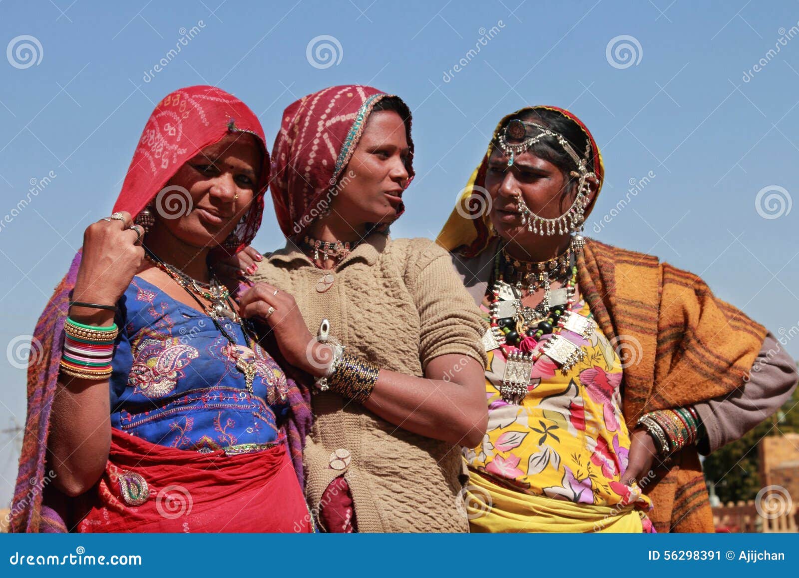 Tribal Women Dressed Up in Traditional Rajasthani Costume Editorial ...