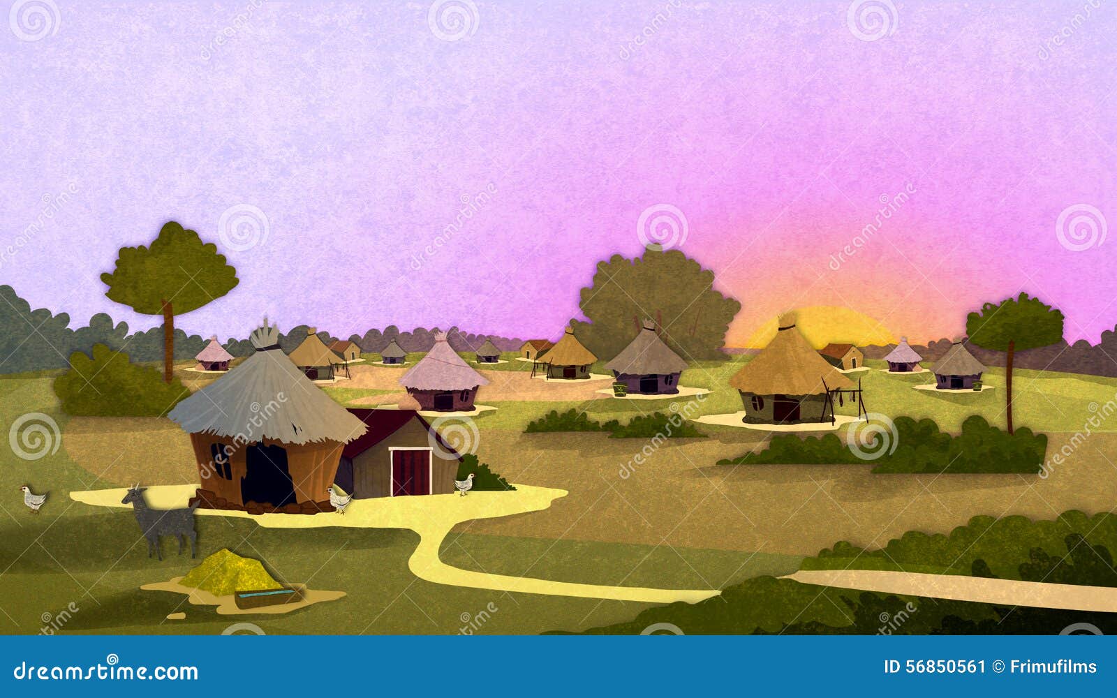 Far village. Фон деревня племени. Деревня cartoon. Cartoon панорама деревня. Вектор племя деревня.