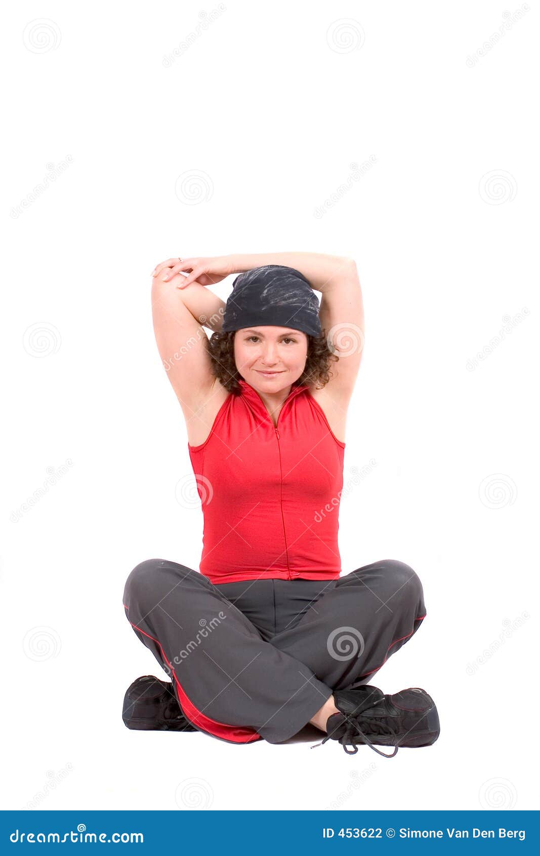 beautiful woman stretching tricep Stock Photo