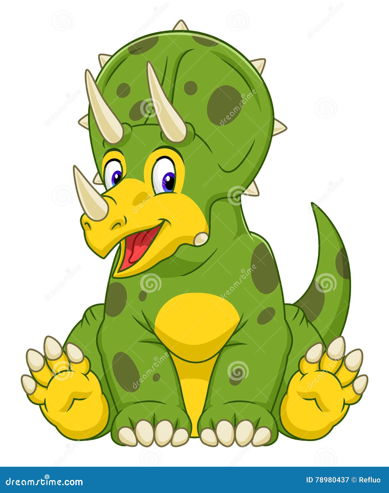 Triceratops stock vector. Illustration of kindly, plant - 78980437