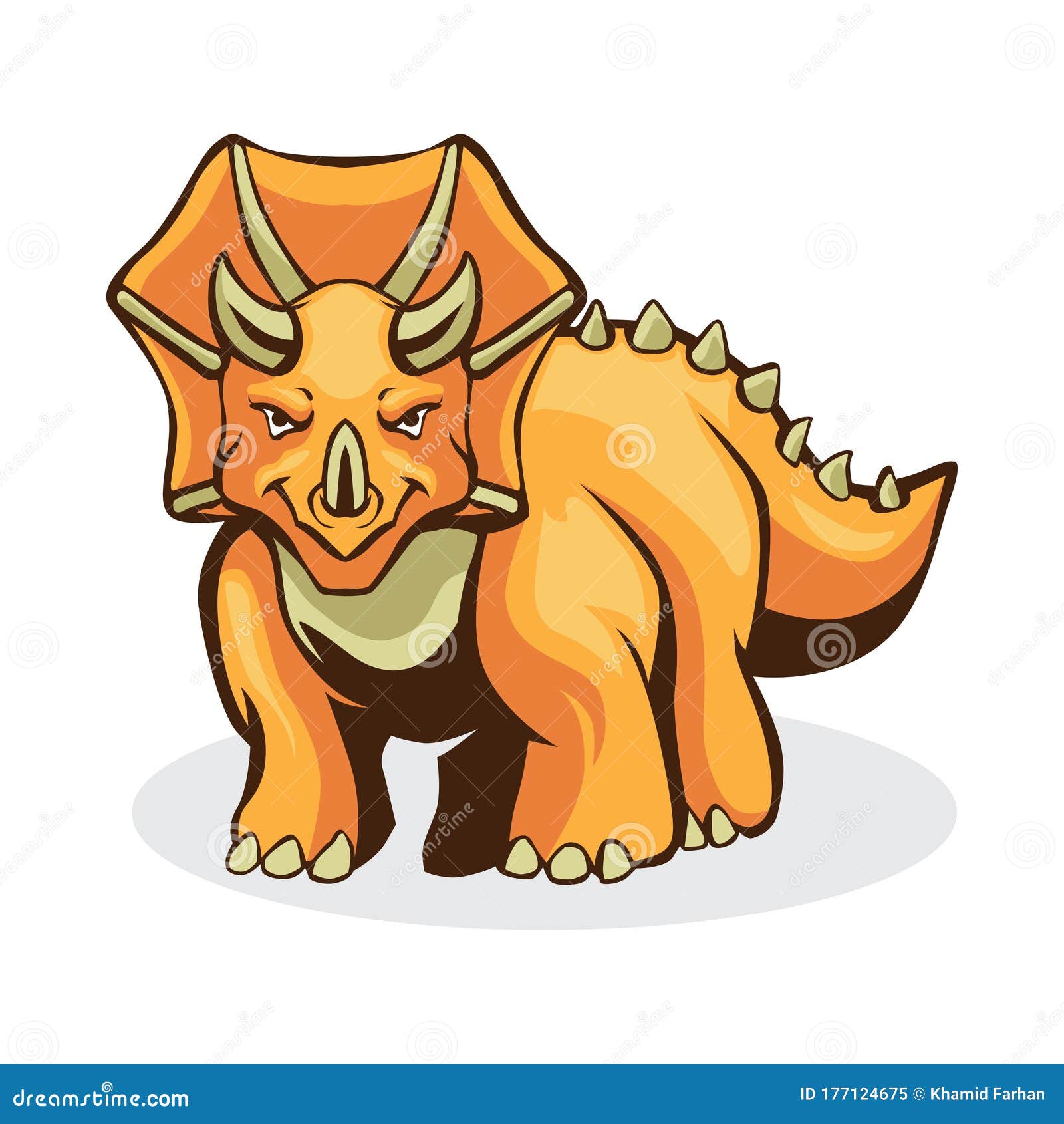 Triceratops Illustration Vector Cartoon Drawing Stock Vector Illustration Of Comic Dino