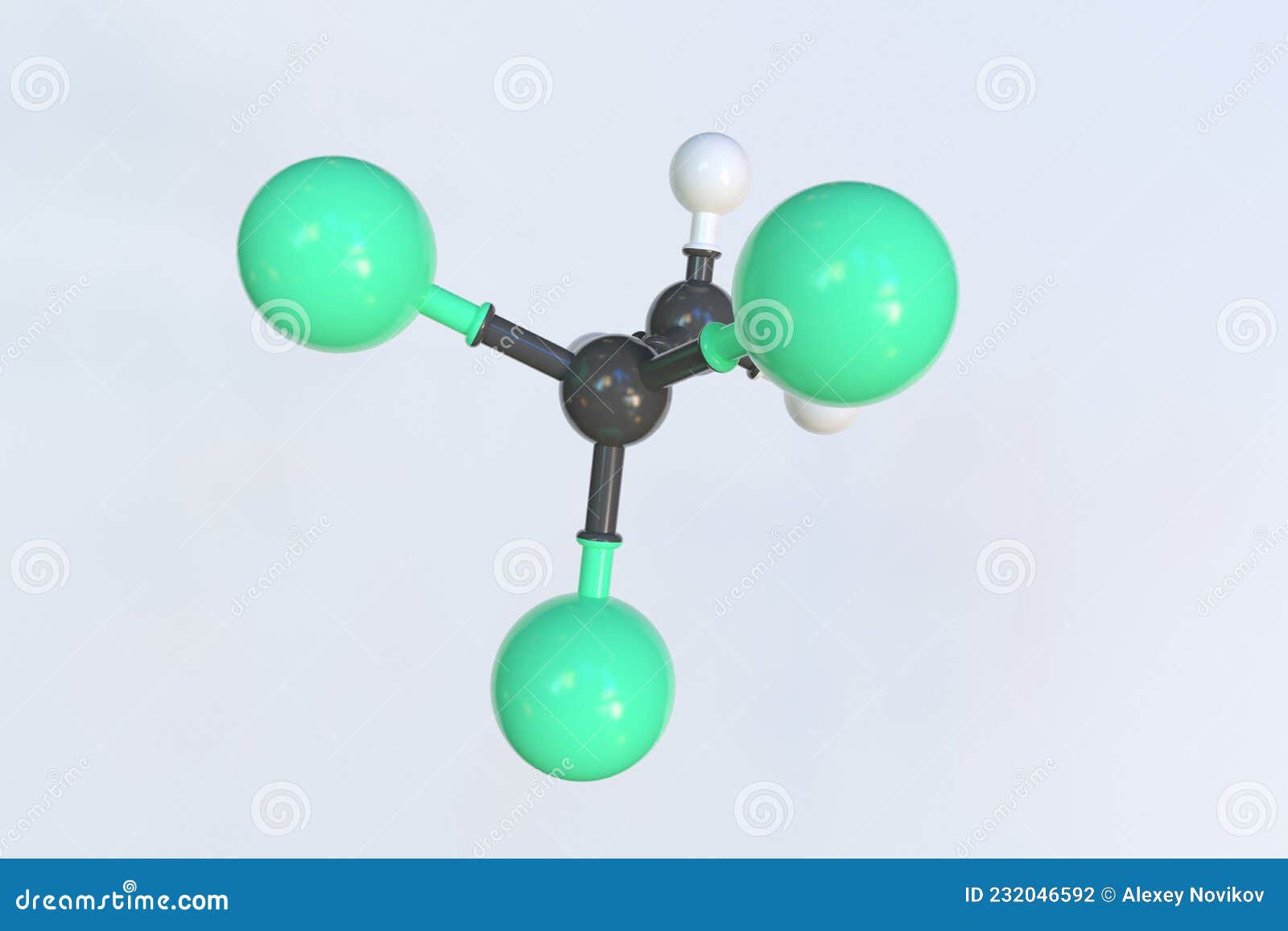 1,1,1-trichloroethane Molecule, Isolated Molecular Model. 3D Rendering ...