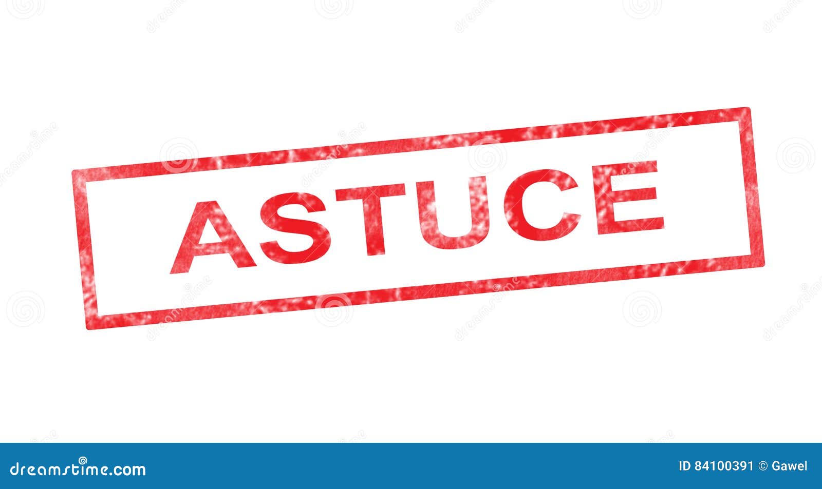 Trick in French Translation in Red Rectangular Stamp Stock Illustration