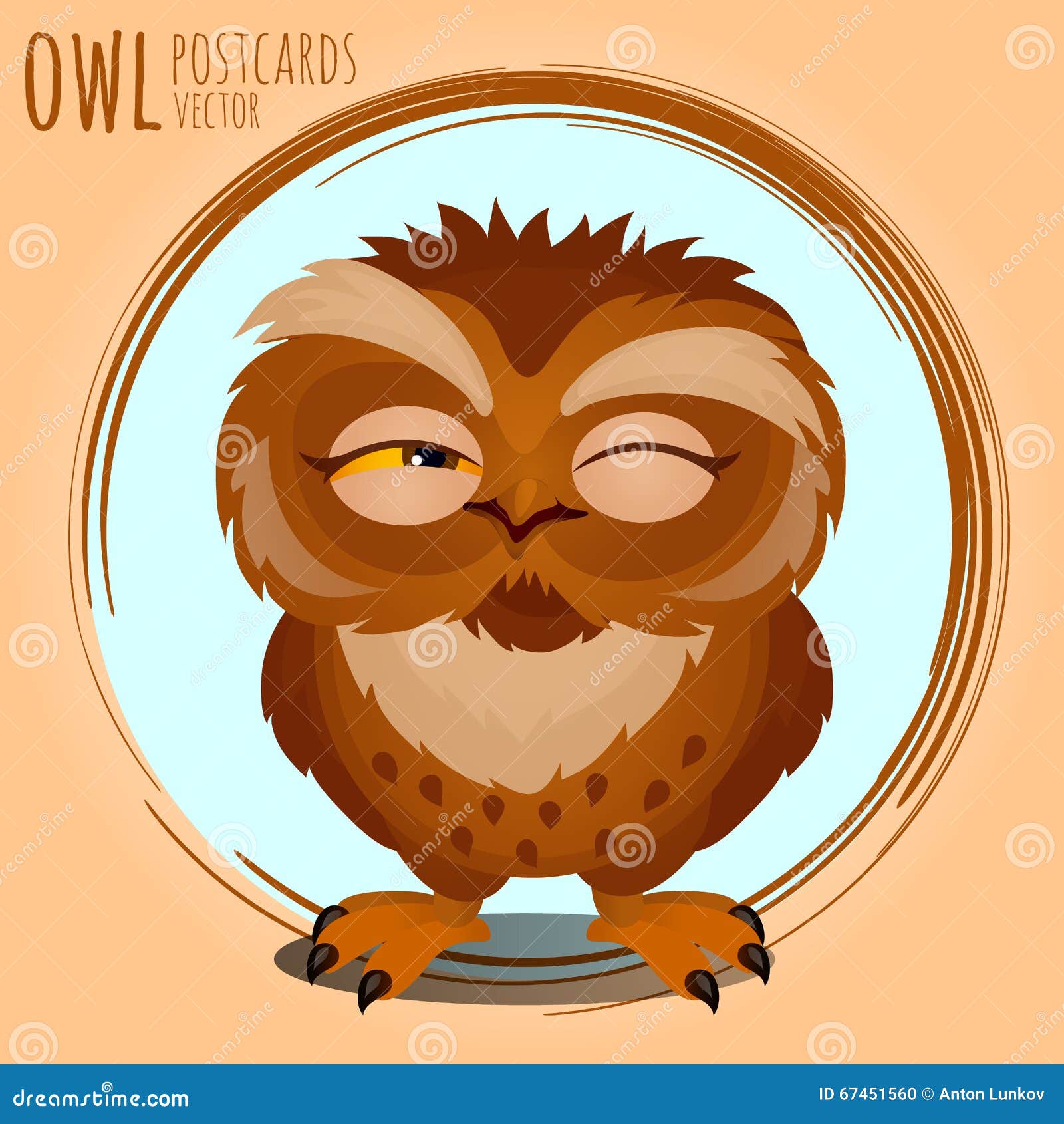 Tricky Brown Owl, Cartoon Series Stock Vector Illustration of