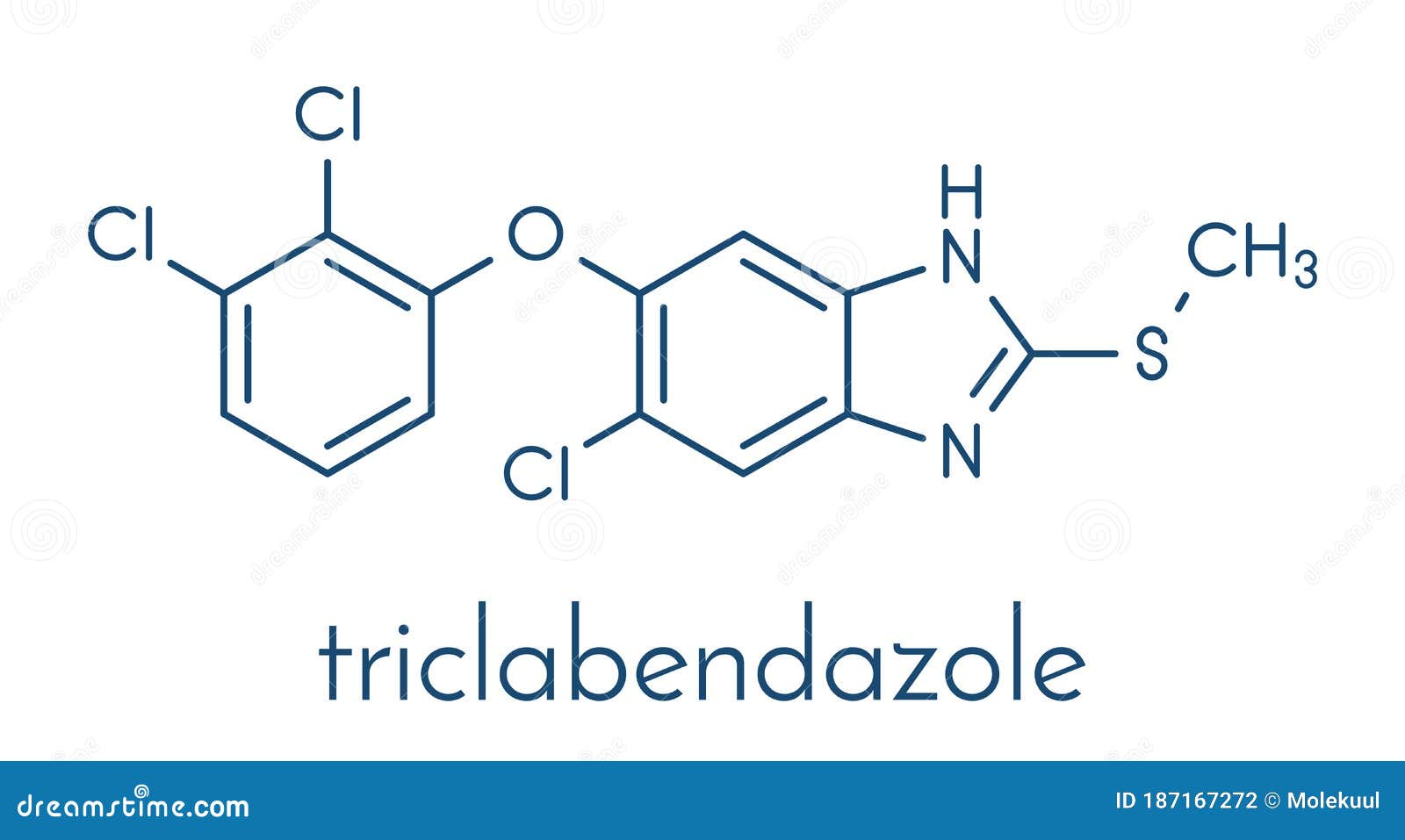 Triclabendazole Anthelmintic Drug Molecule. Skeletal Formula. Stock ...