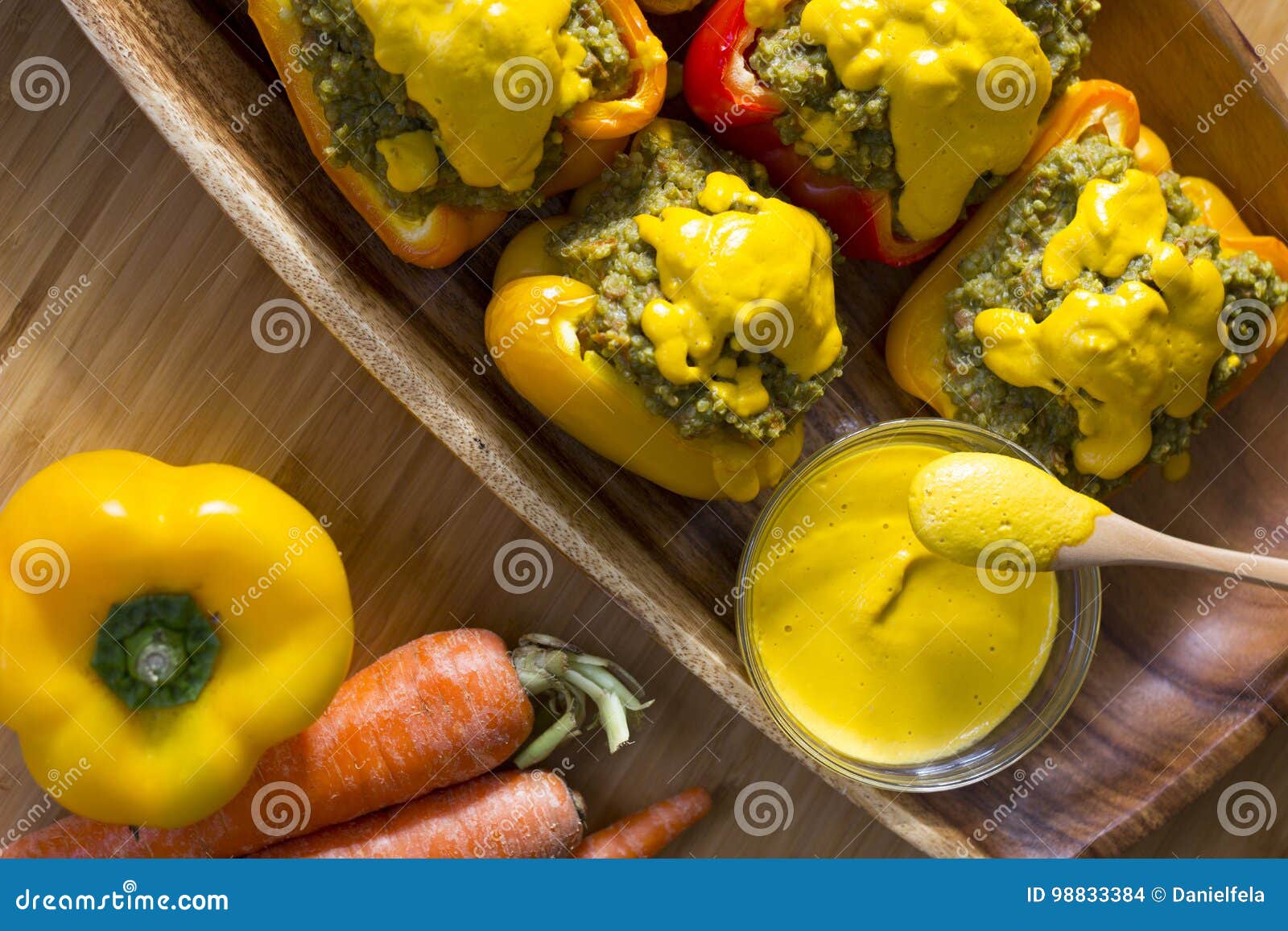 peppers stuffed with quinoa and avocado pesto