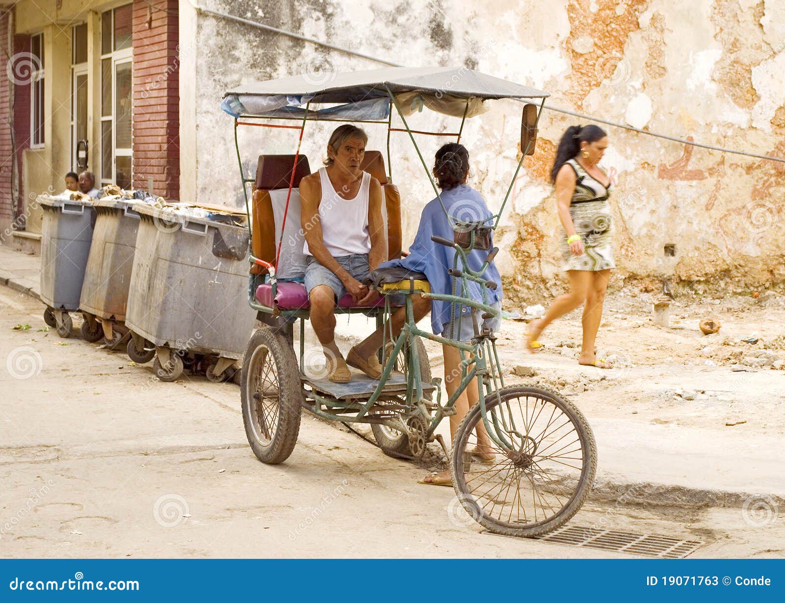 Tricycle editorial stock photo. Image of talking, home 19071763