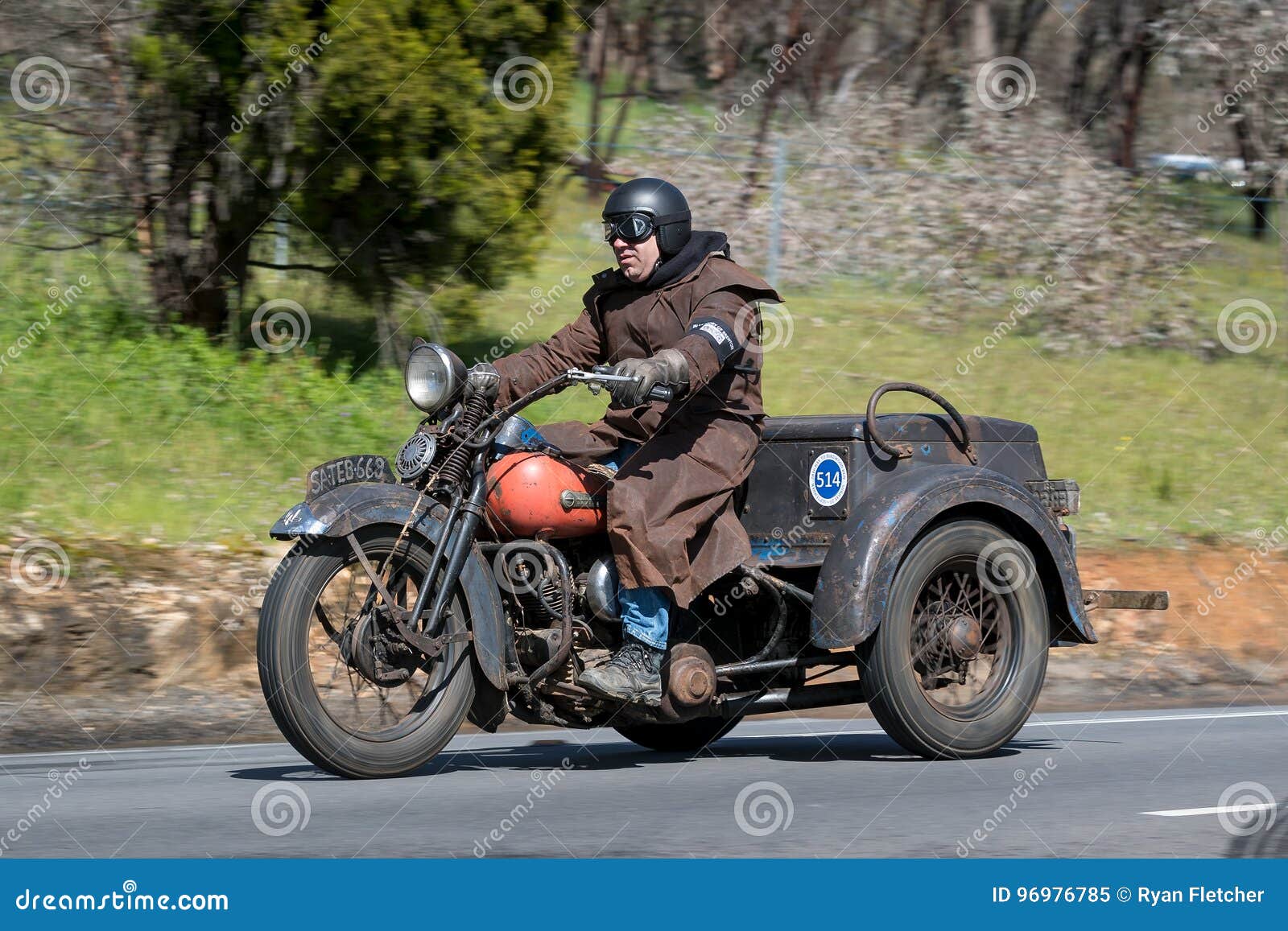 Tricycle 1947 De Plan Horizontal De Harley Davidson Image éditorial