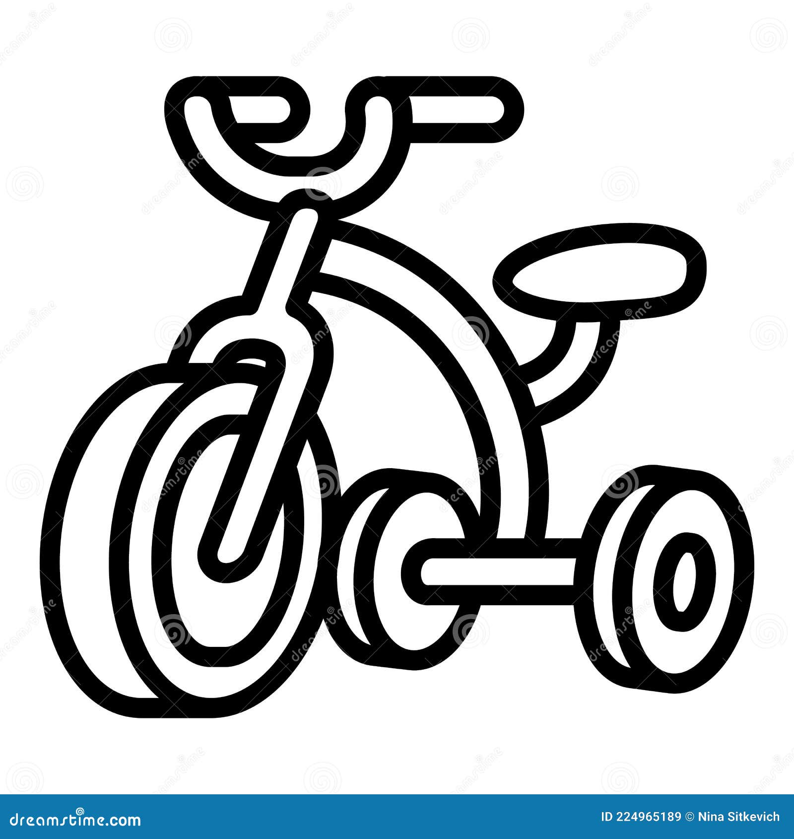Tricycle Icon, Outline Style Stock Vector Illustration of tricycle