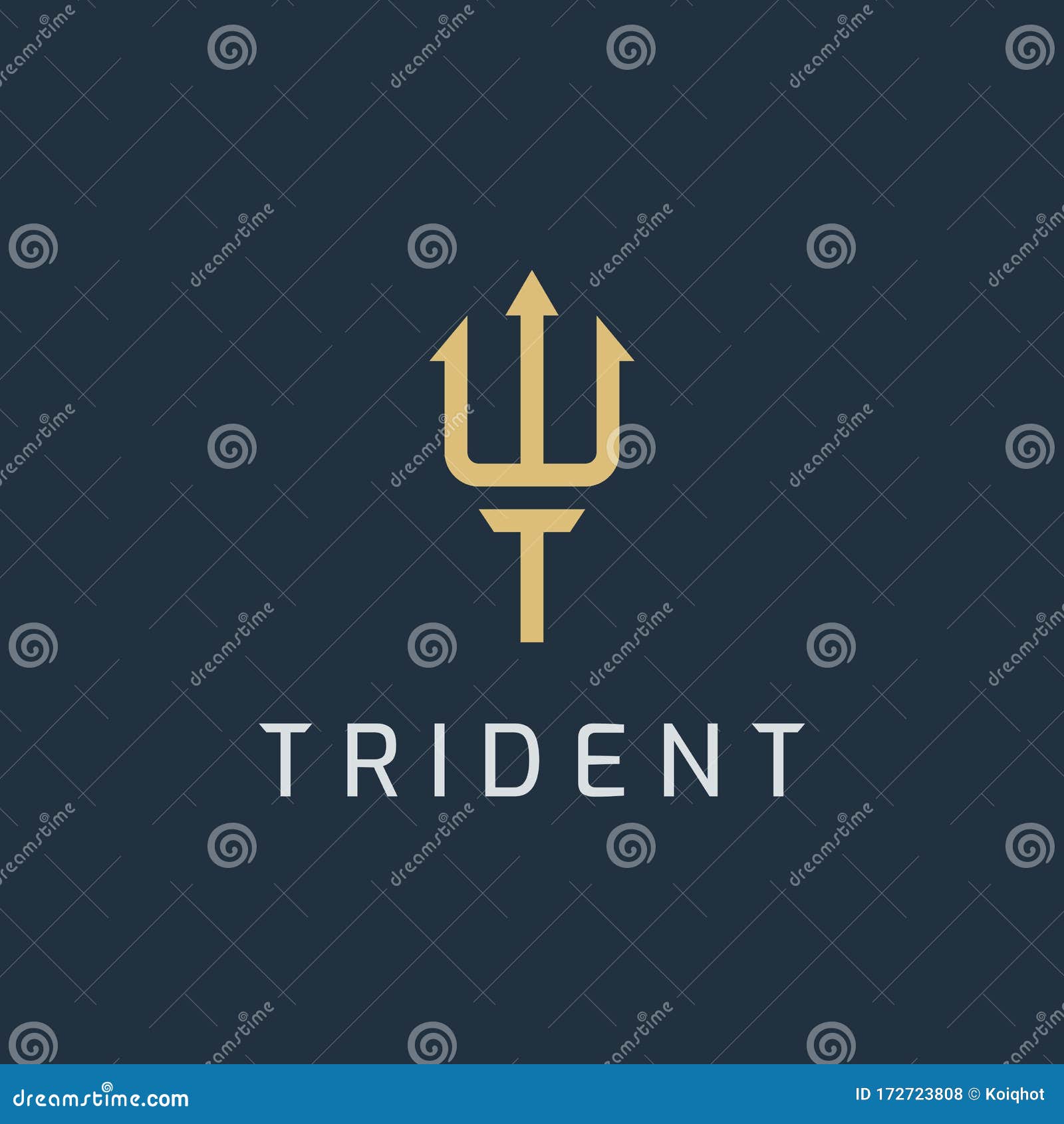 trident logo, letter t