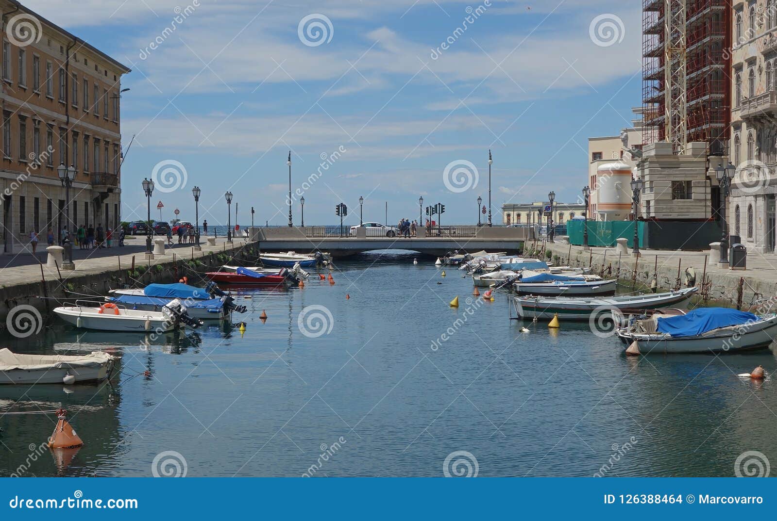 Local Life Along the Canal Grande in Trieste, Italy Editorial Stock ...