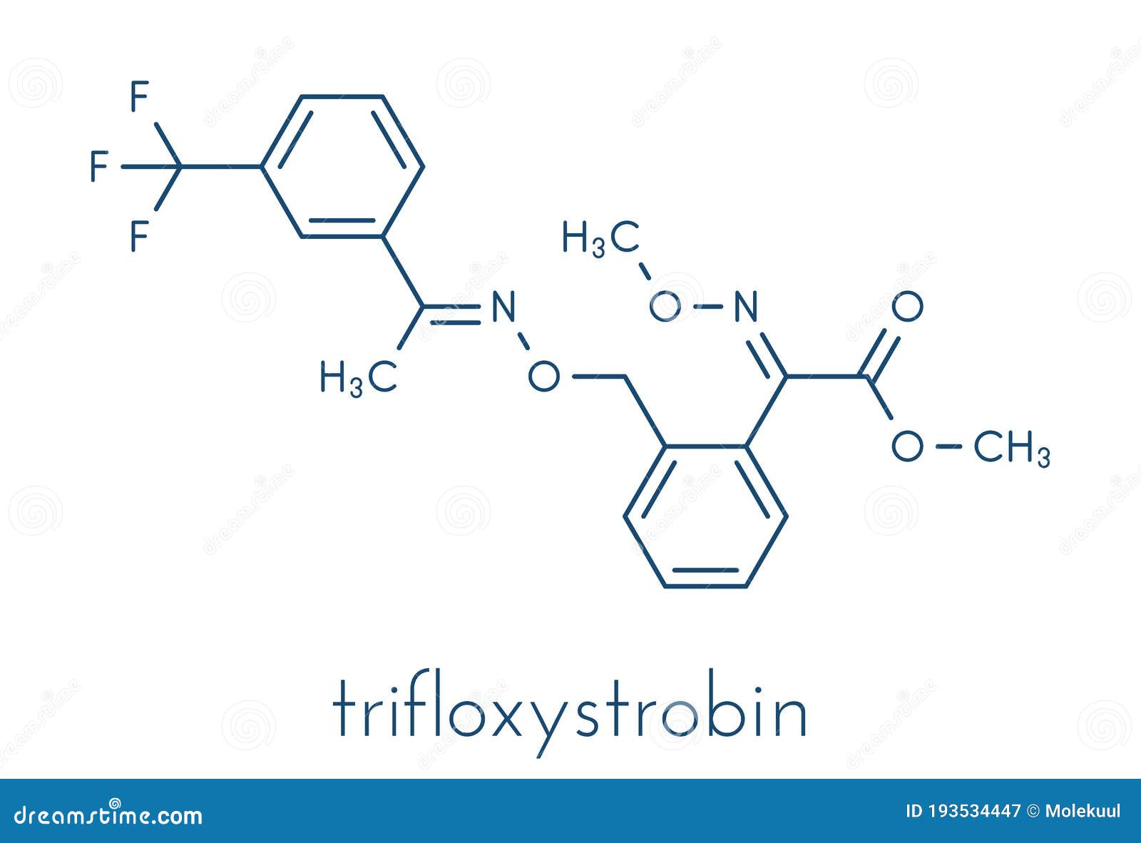 trifloxystrobin fungicide molecule. skeletal formula